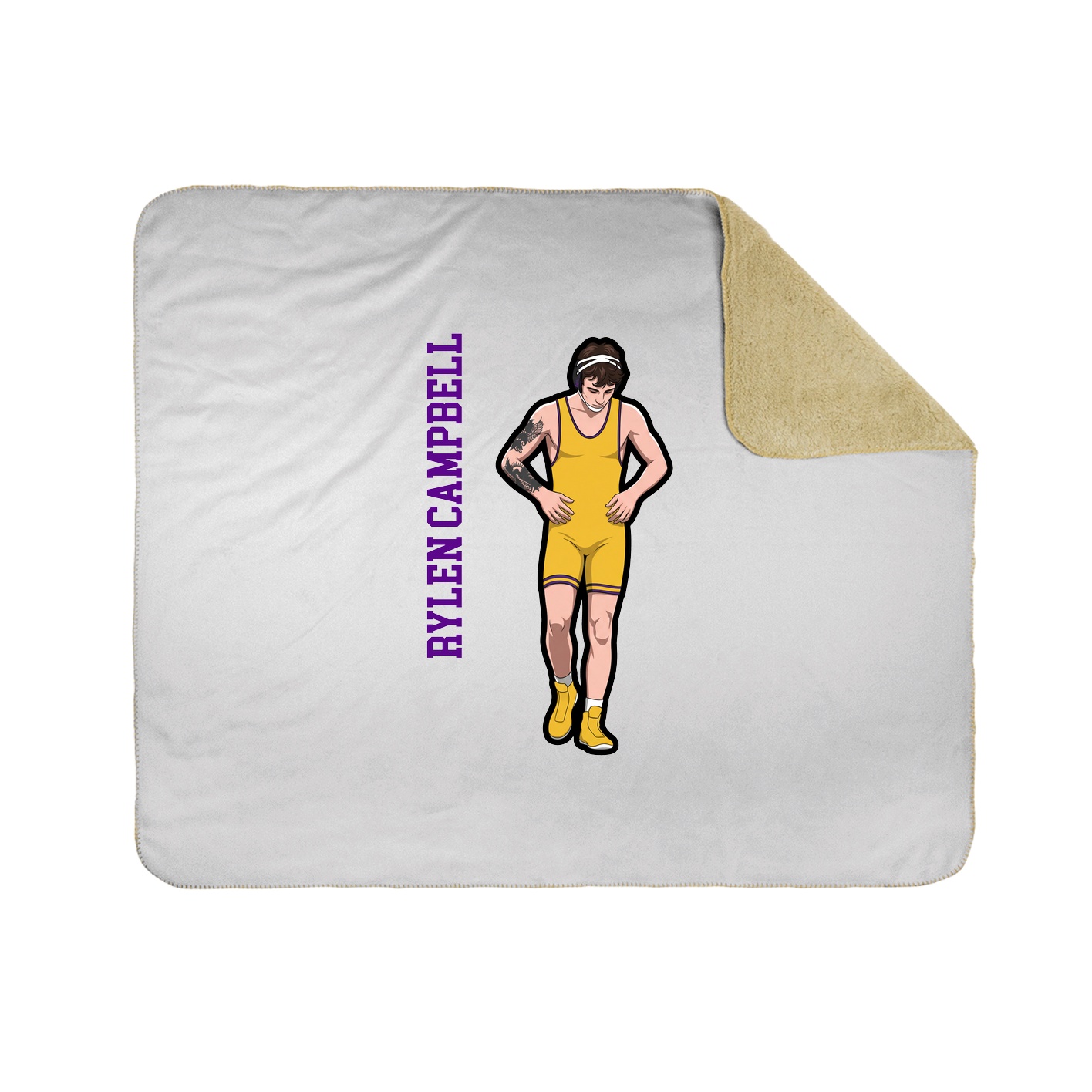 Throw Blanket — Name Vertical in White