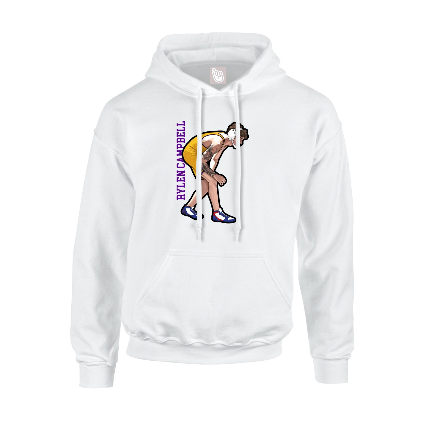 Youth Hoodie — Name Vertical in White