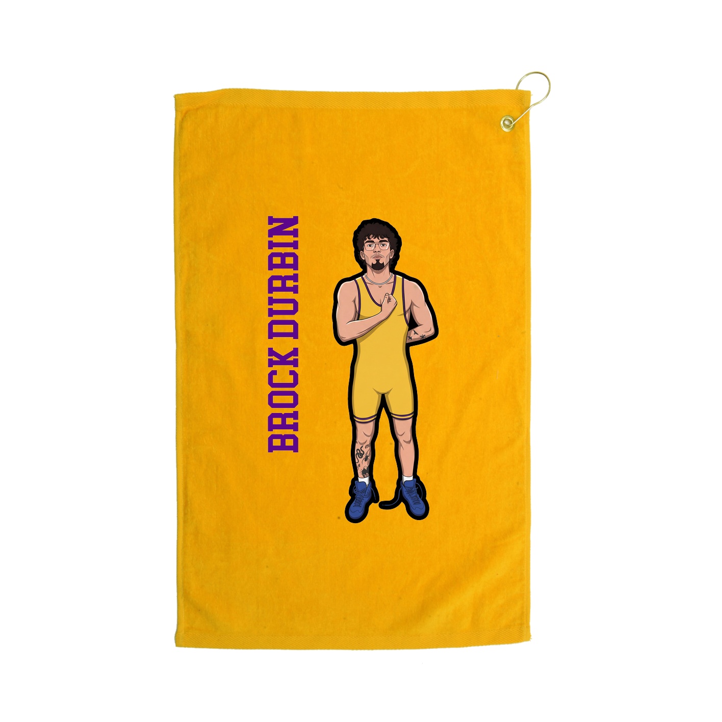 Golf Towel — Name Vertical in Gold