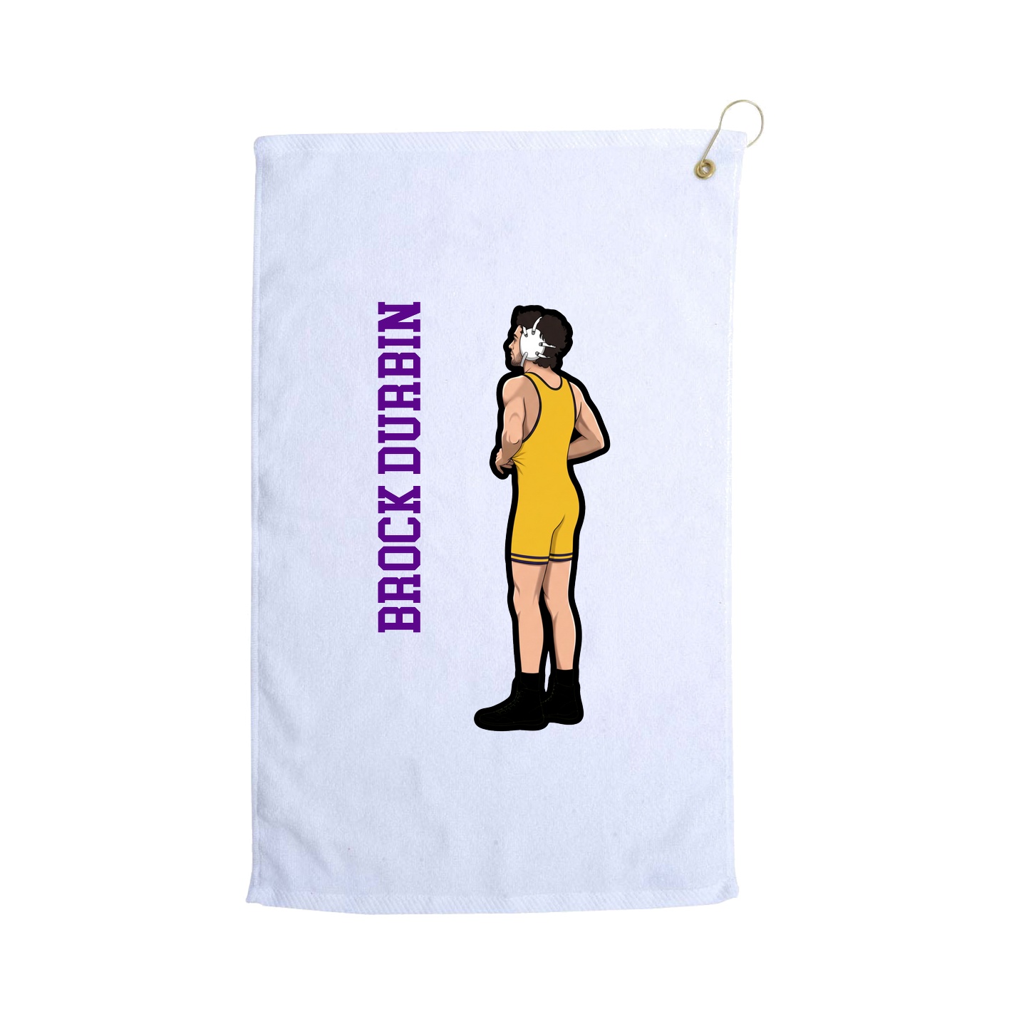 Golf Towel — Name Vertical in White