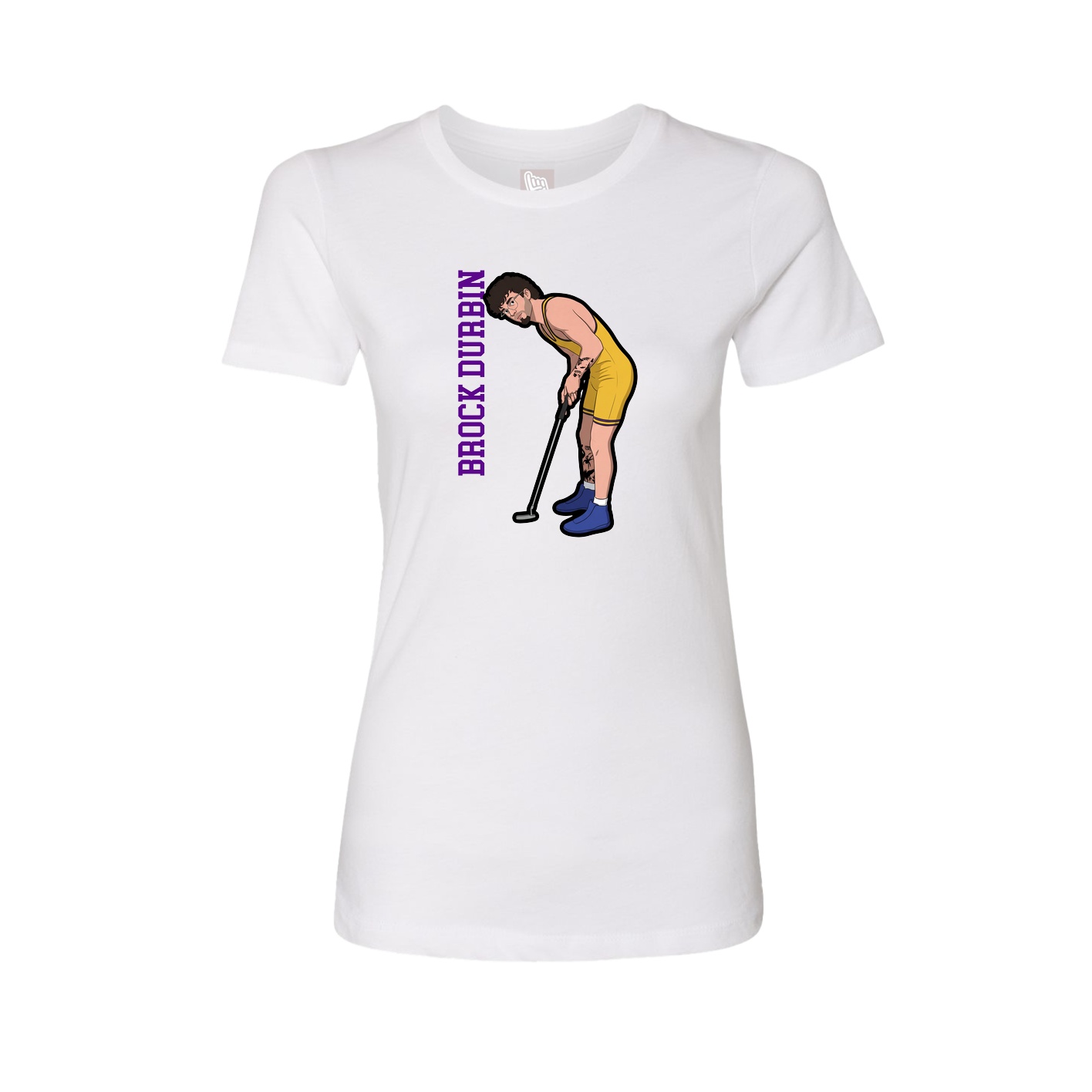 Fitted Women's Tee — Name Vertical in White