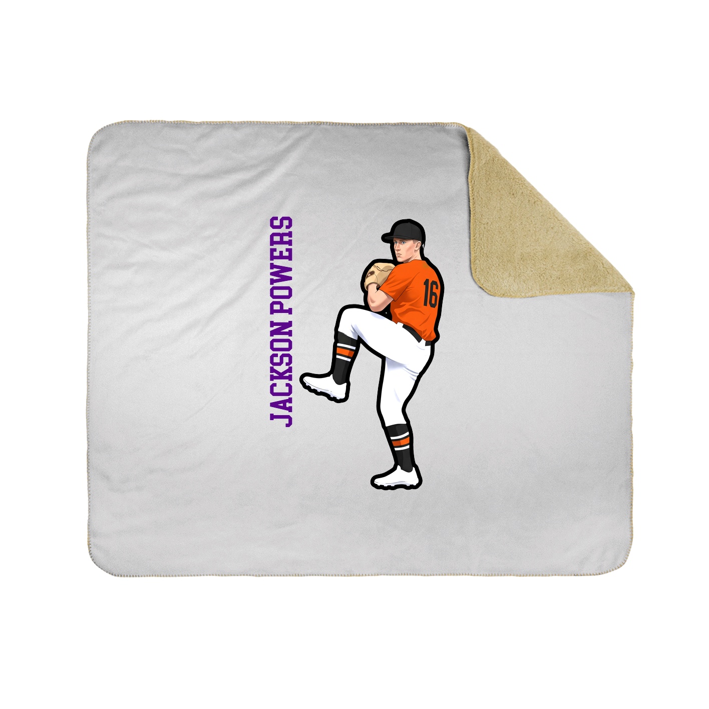 Throw Blanket — Name Vertical in White