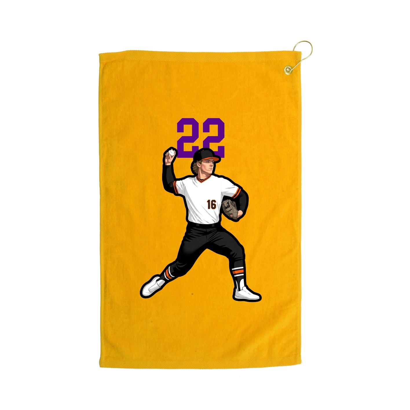Golf Towel — Number Top in Gold