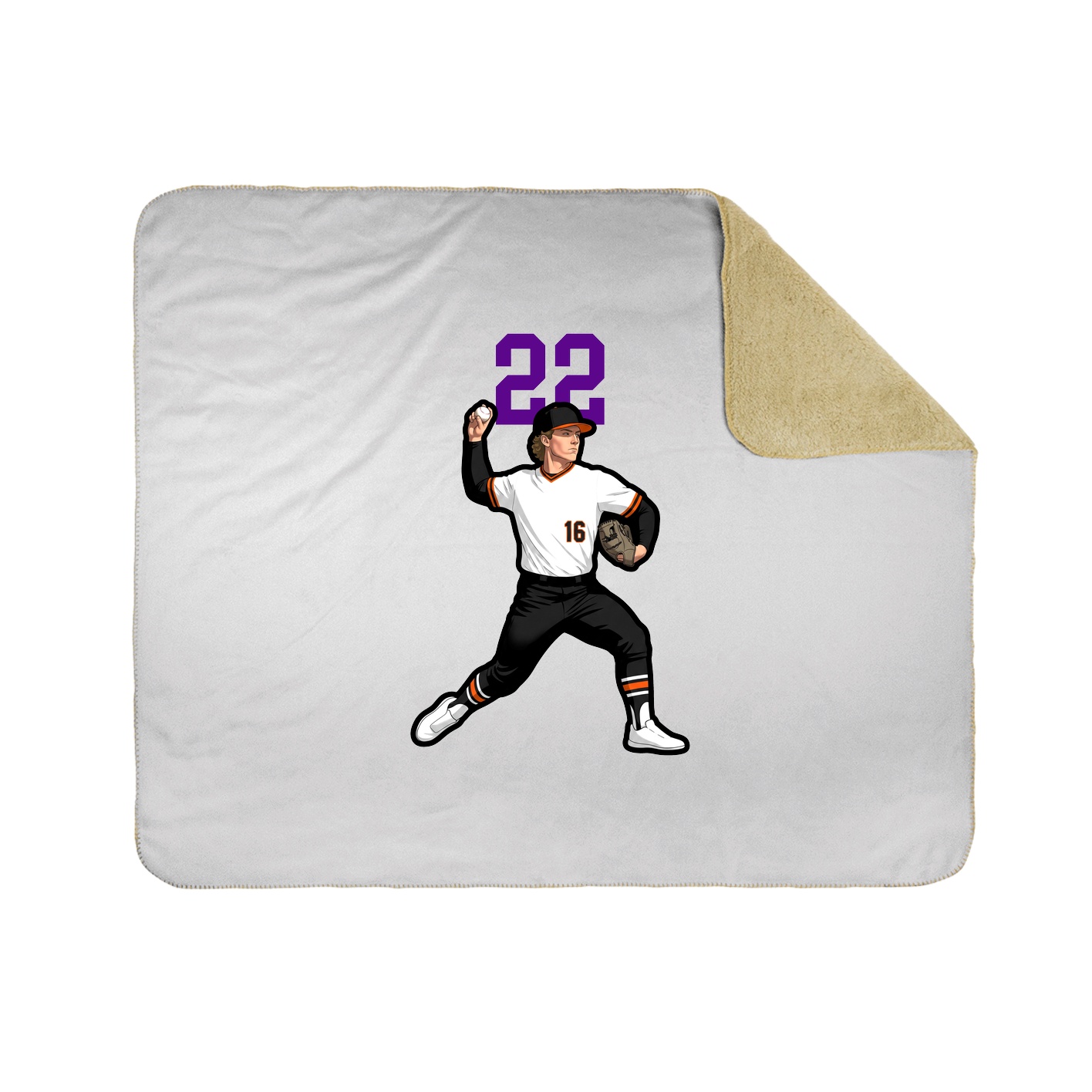 Throw Blanket — Number Top in White