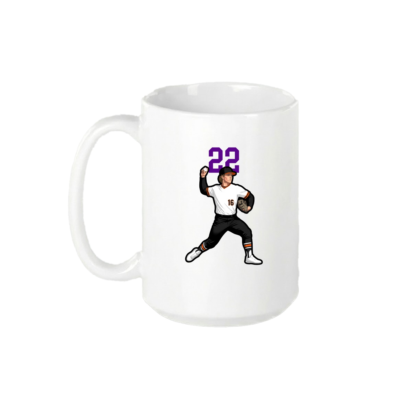 15oz Coffee Mug — Number Top in White
