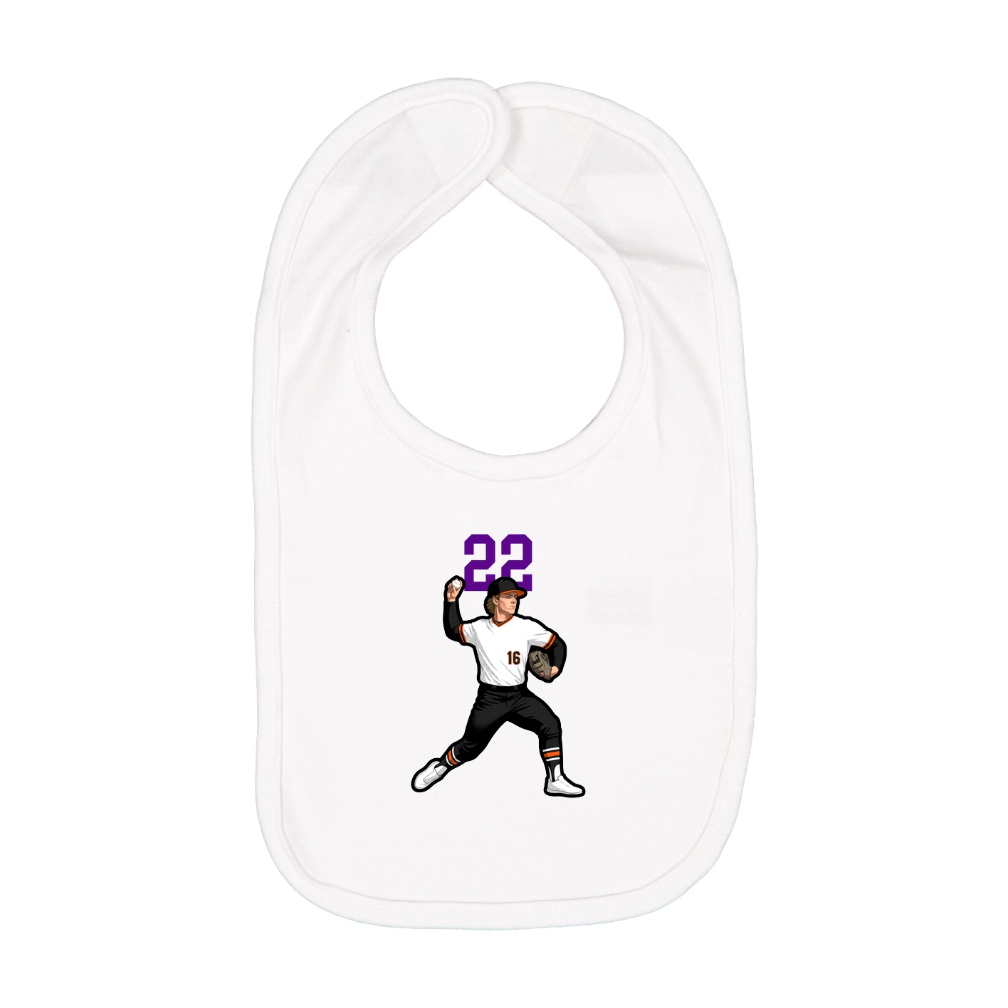 Infant Bib — Number Top in White