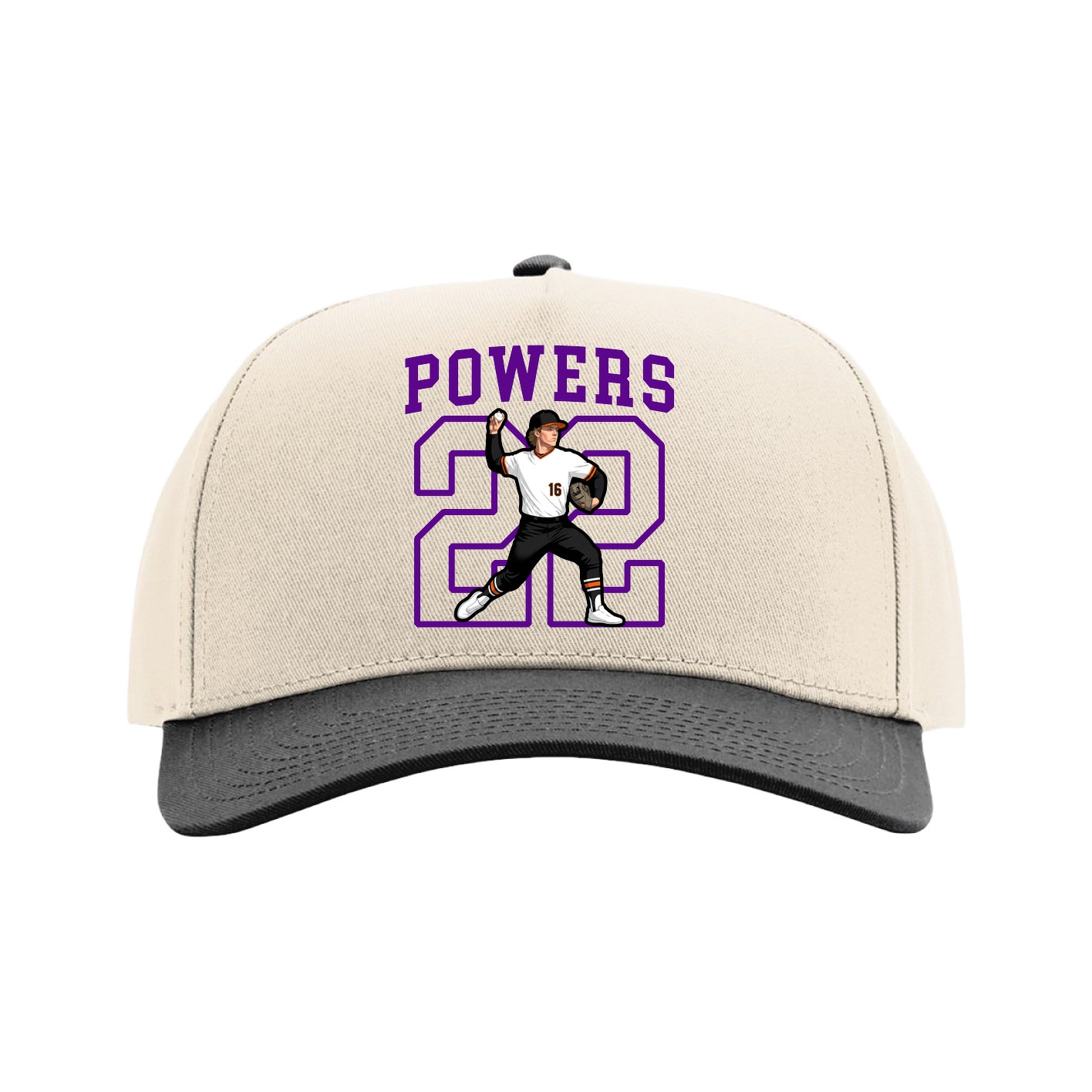 Full Fabric Five-Panel Champ Cap — Shirsey in Cream/Black