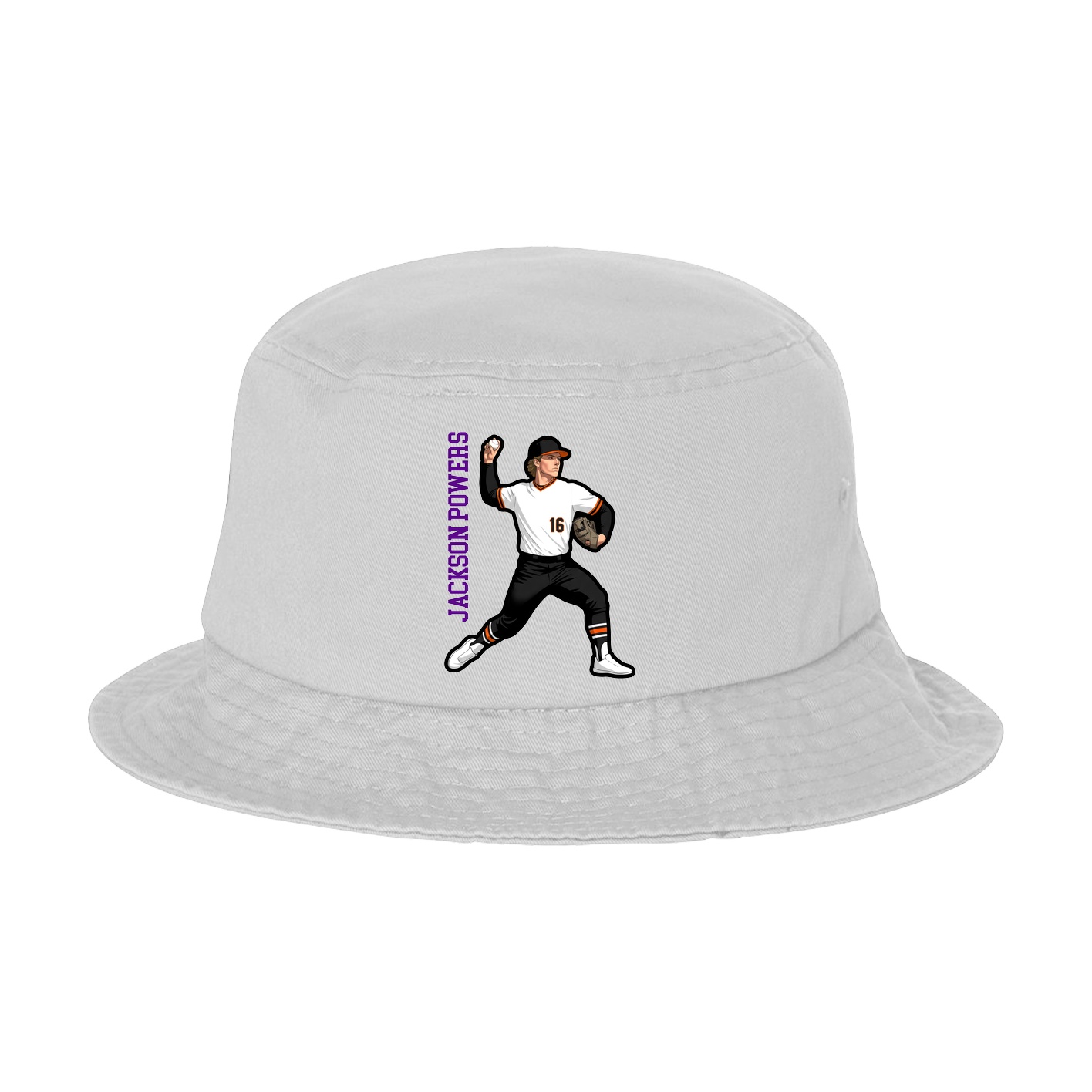Bucket Cap — Name Vertical in White
