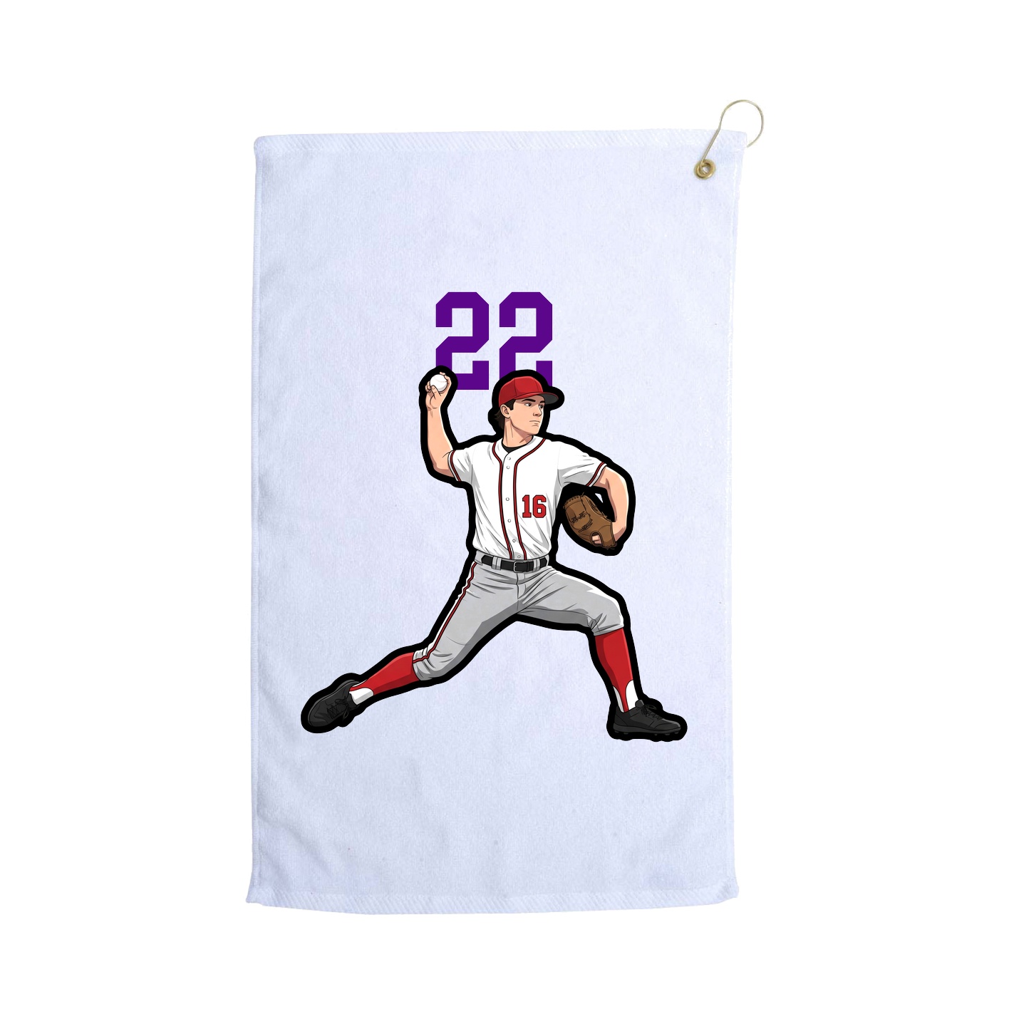 Golf Towel — Number Top in White