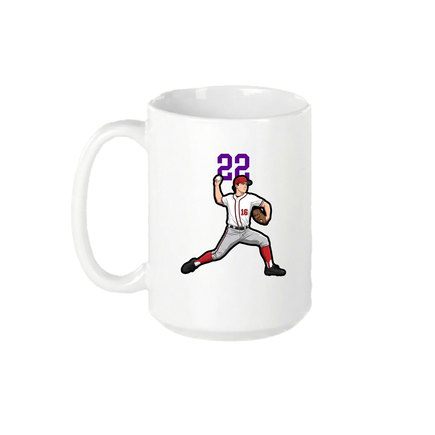 15oz Coffee Mug — Number Top in White