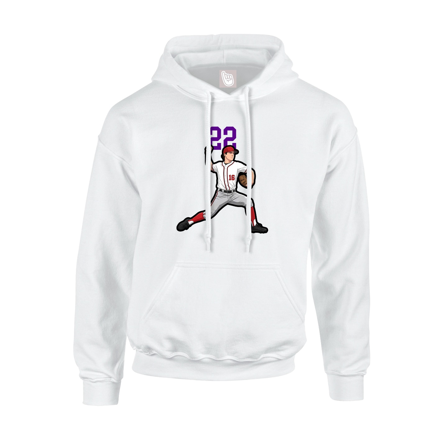 Hoodie — Number Top in White