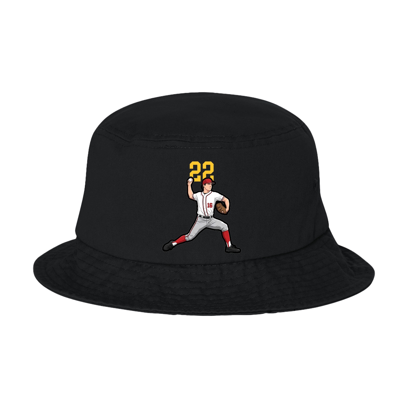 Bucket Cap — Number Top in Black