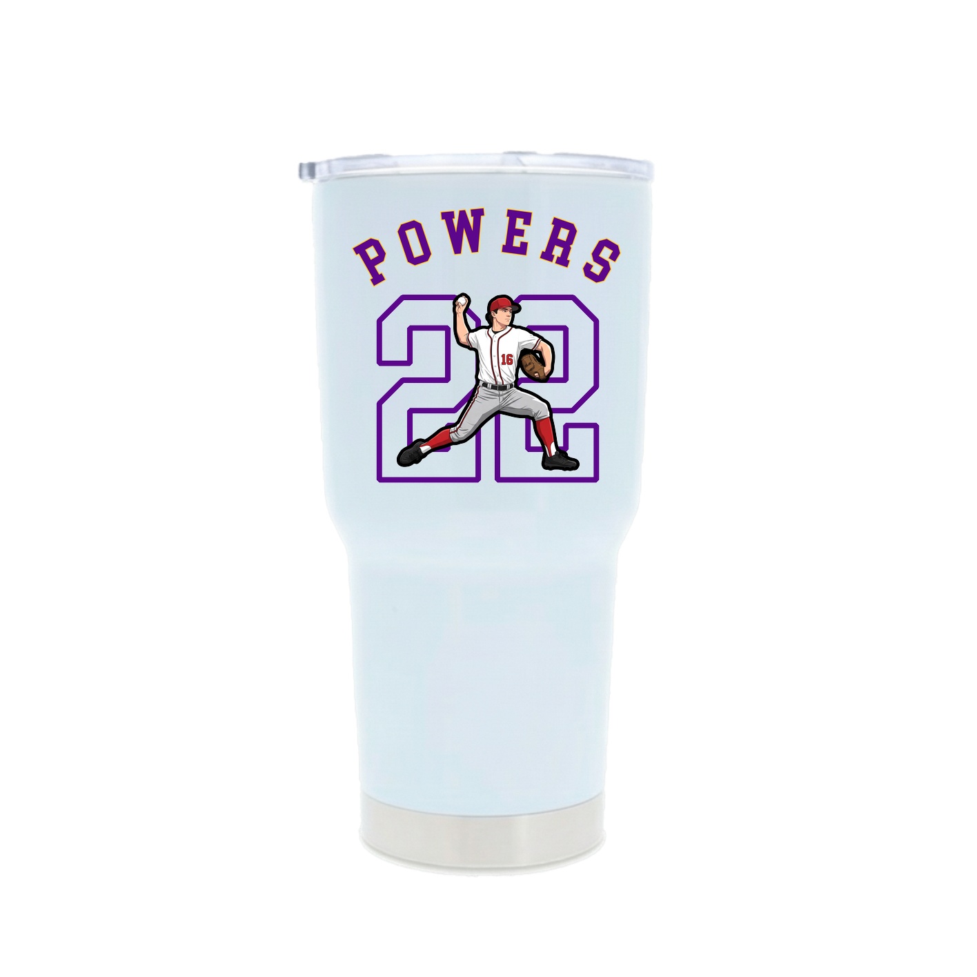 30oz Stainless Steel Tumbler — Shirsey Arch in White