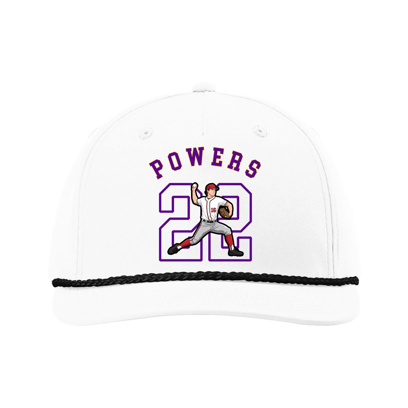 Five-Panel Classic Rope Cap — Shirsey Arch in White