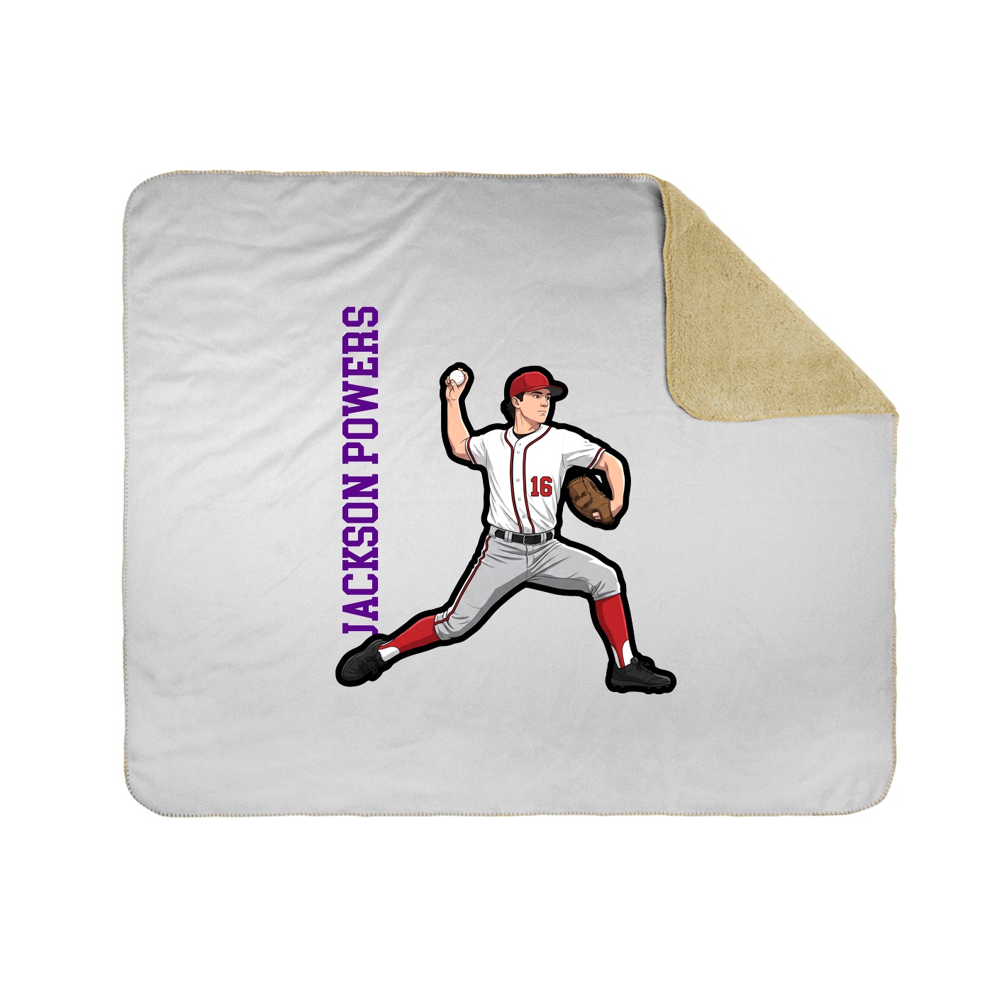 Throw Blanket — Name Vertical in White