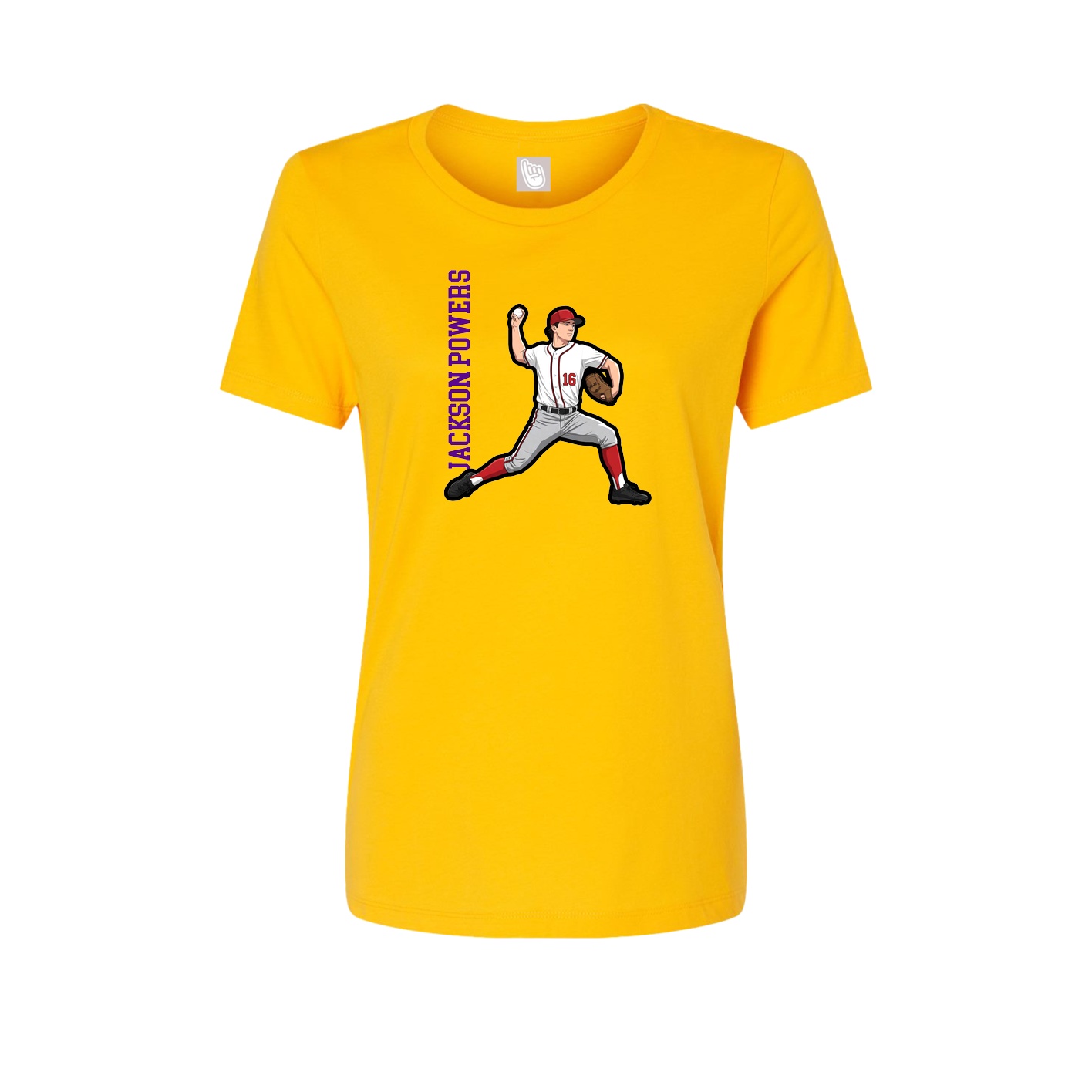 Womens Tee — Name Vertical in Gold