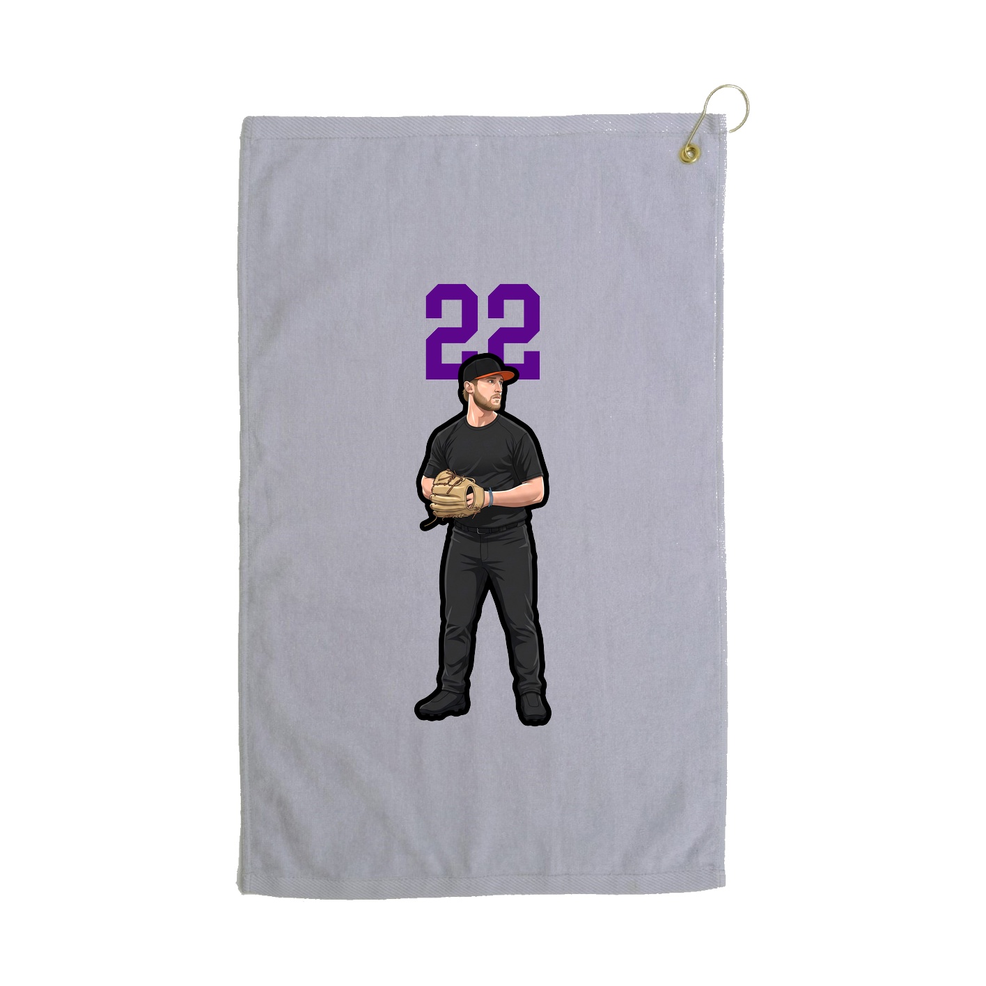 Golf Towel — Number Top in Grey