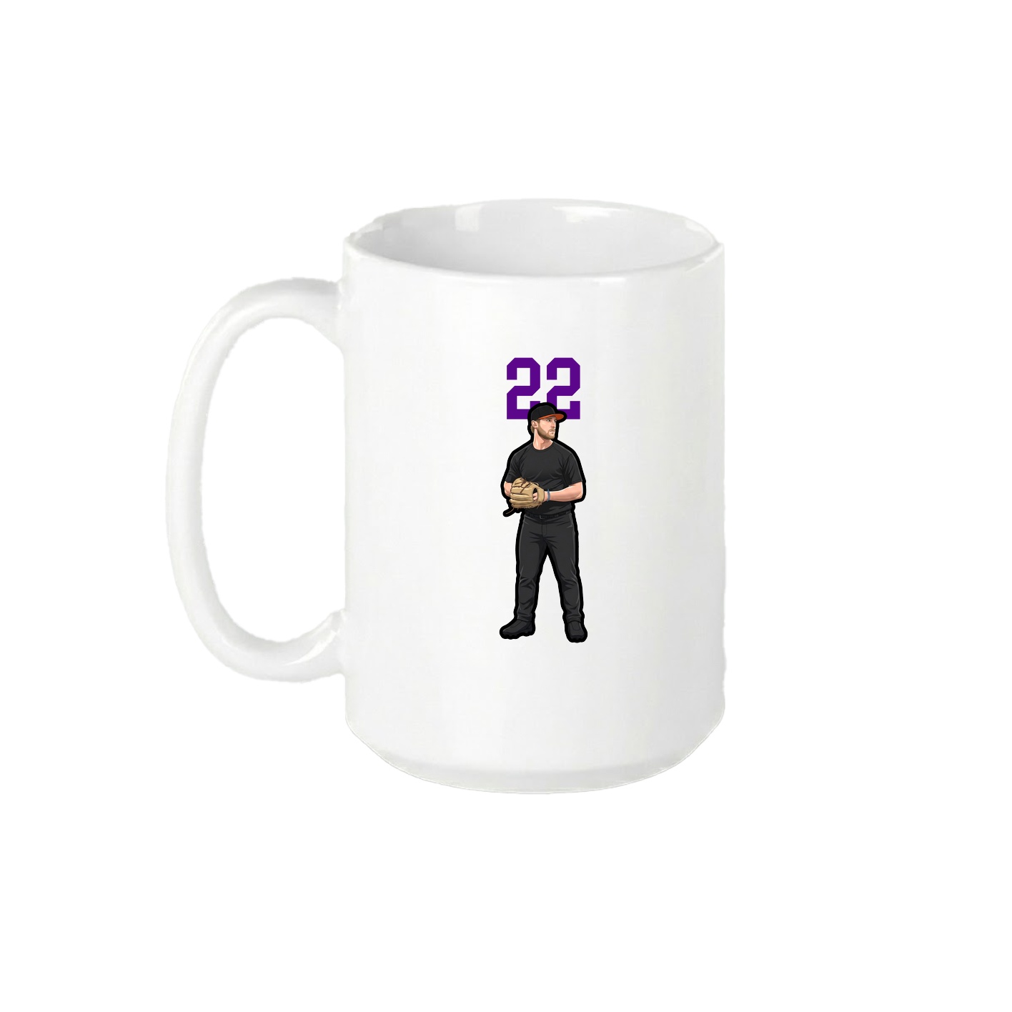15oz Coffee Mug — Number Top in White
