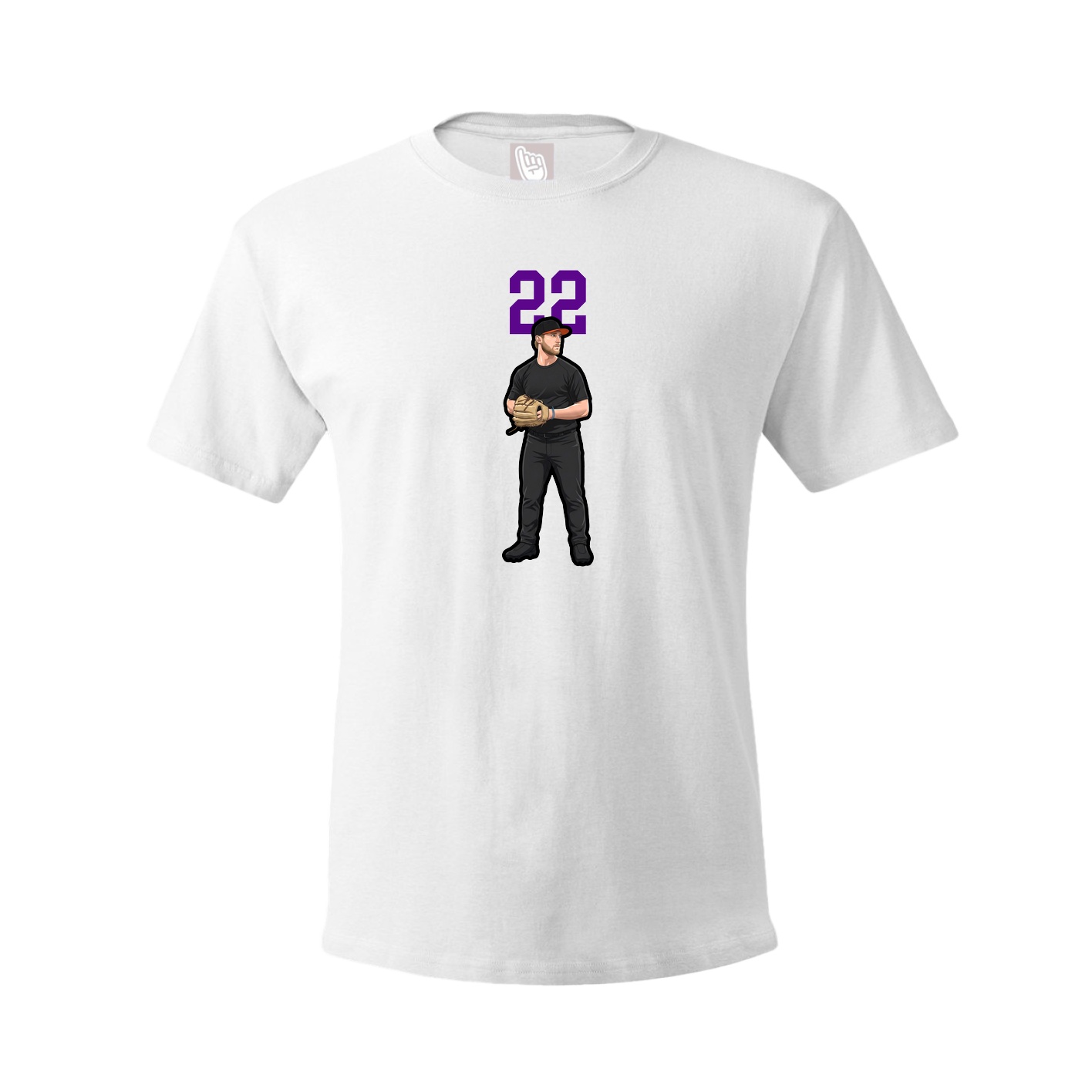 Youth Tee — Number Top in White