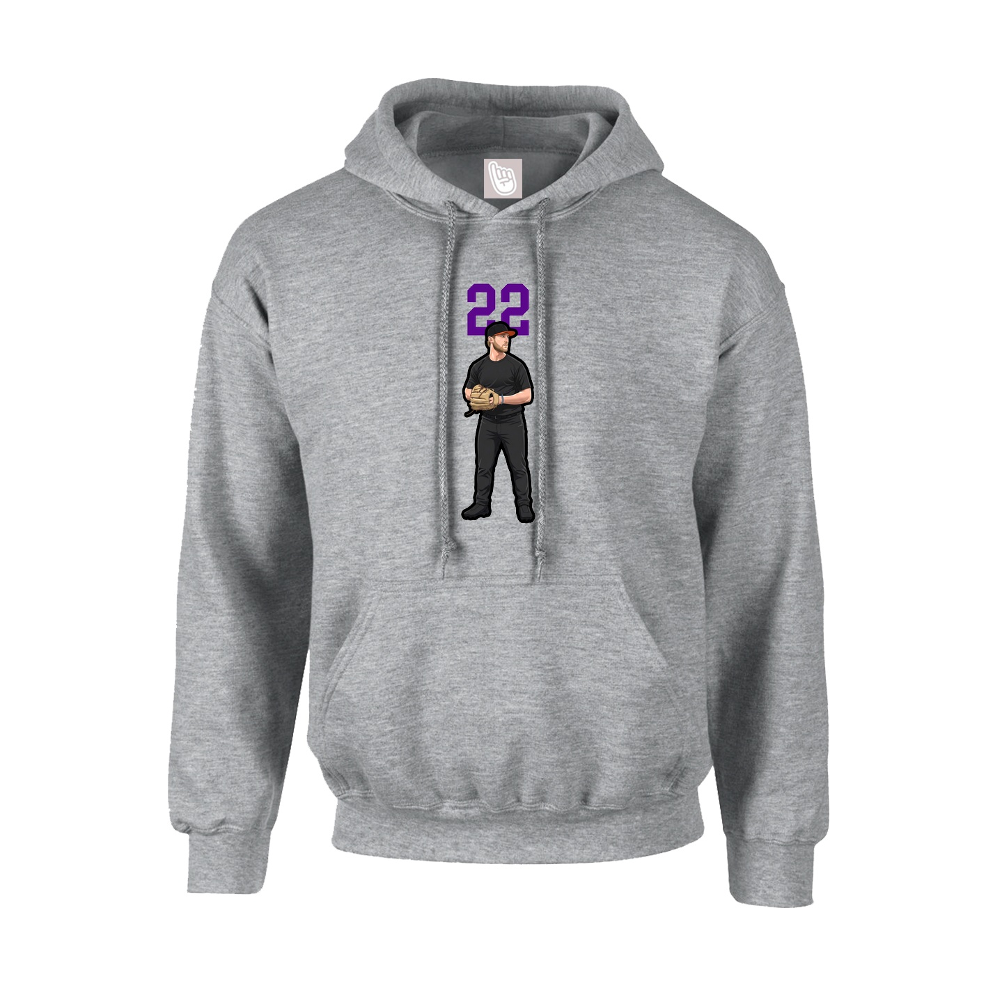 Youth Hoodie — Number Top in Grey