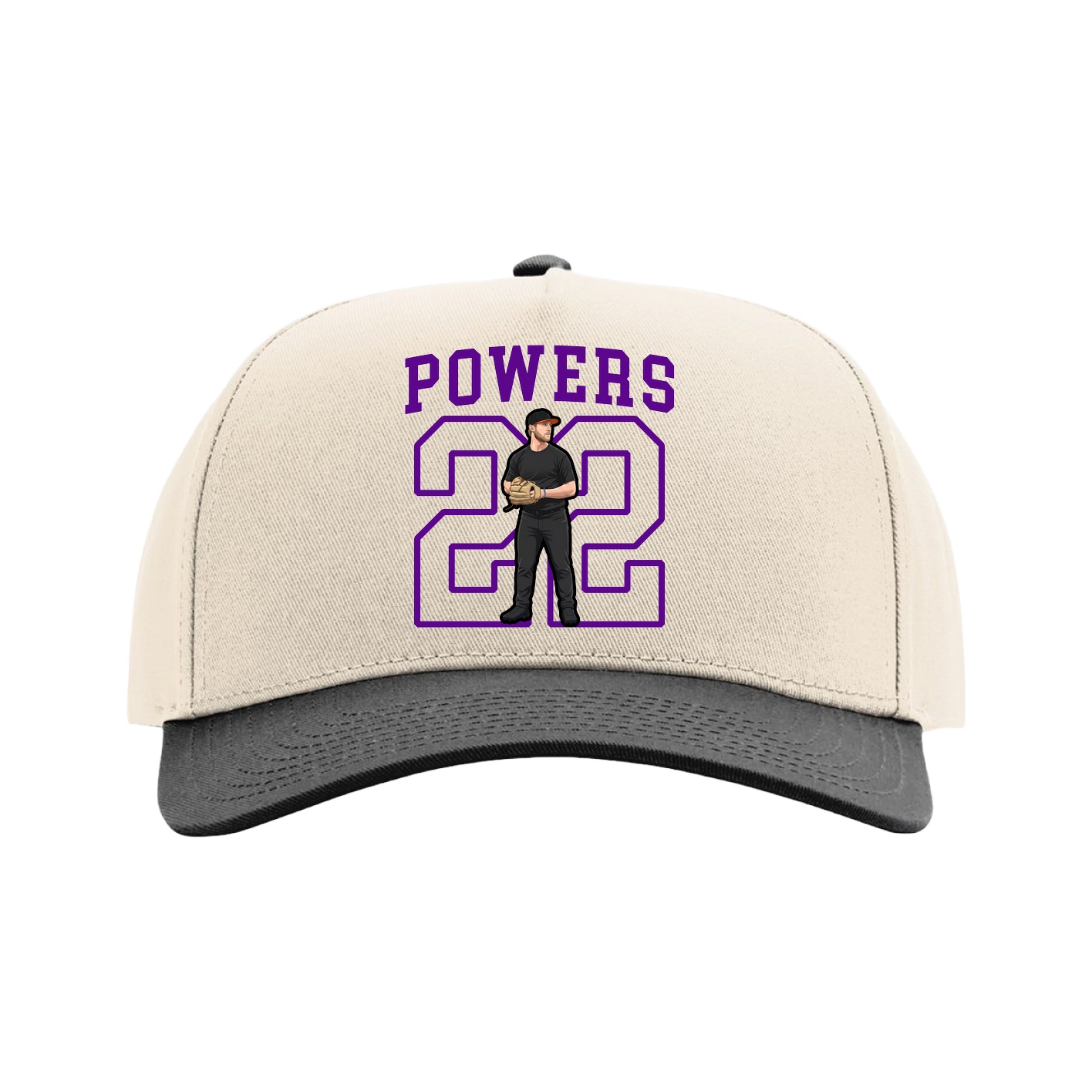 Full Fabric Five-Panel Champ Cap — Shirsey in Cream/Black