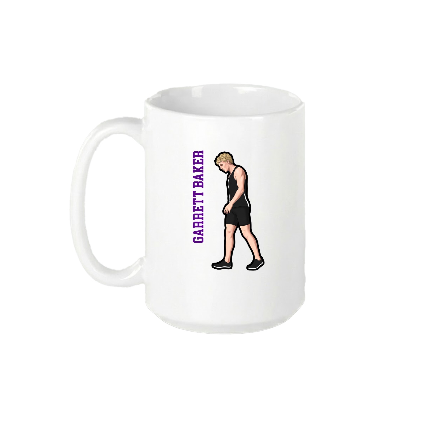 15oz Coffee Mug — Name Vertical in White