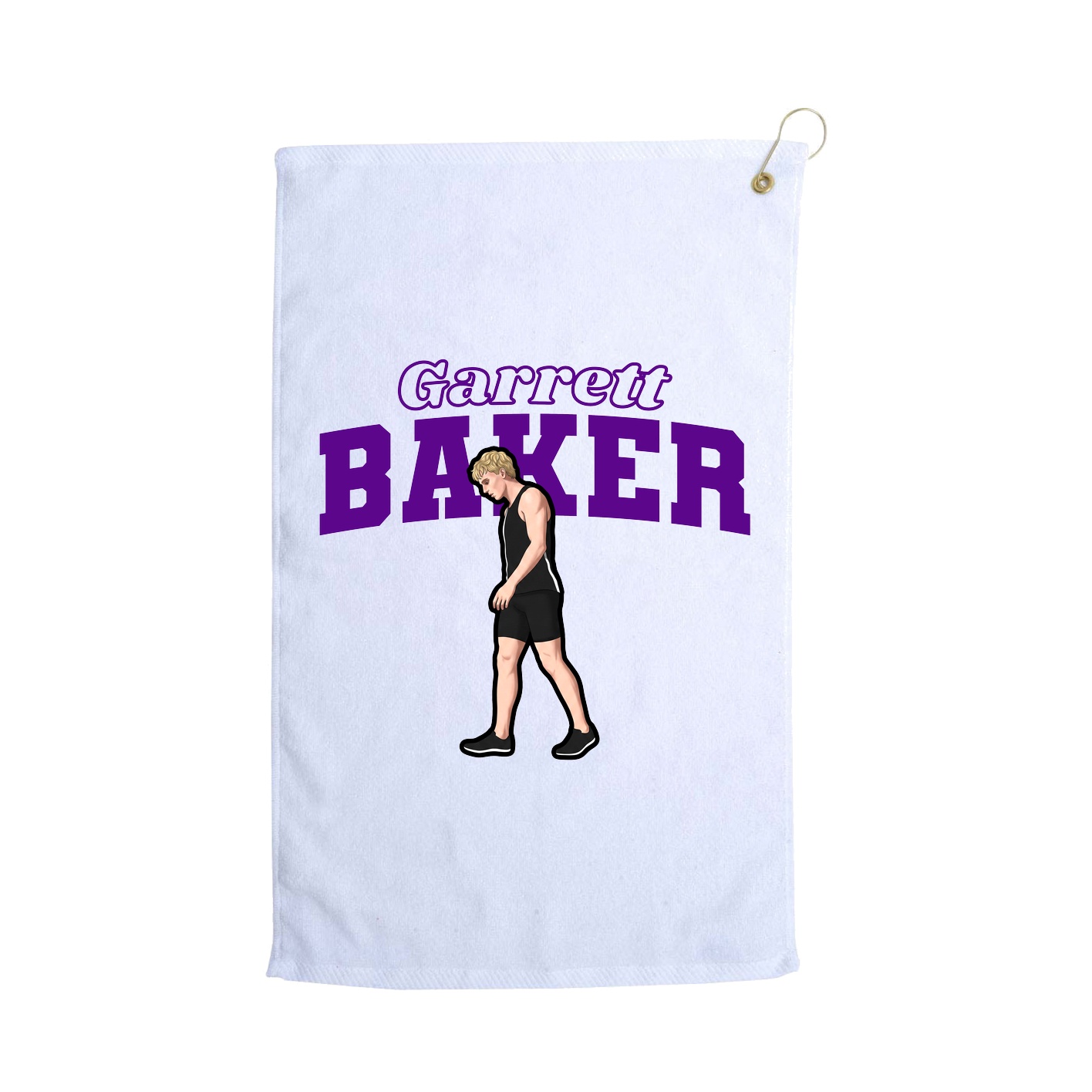 Golf Towel — Name Arch in White