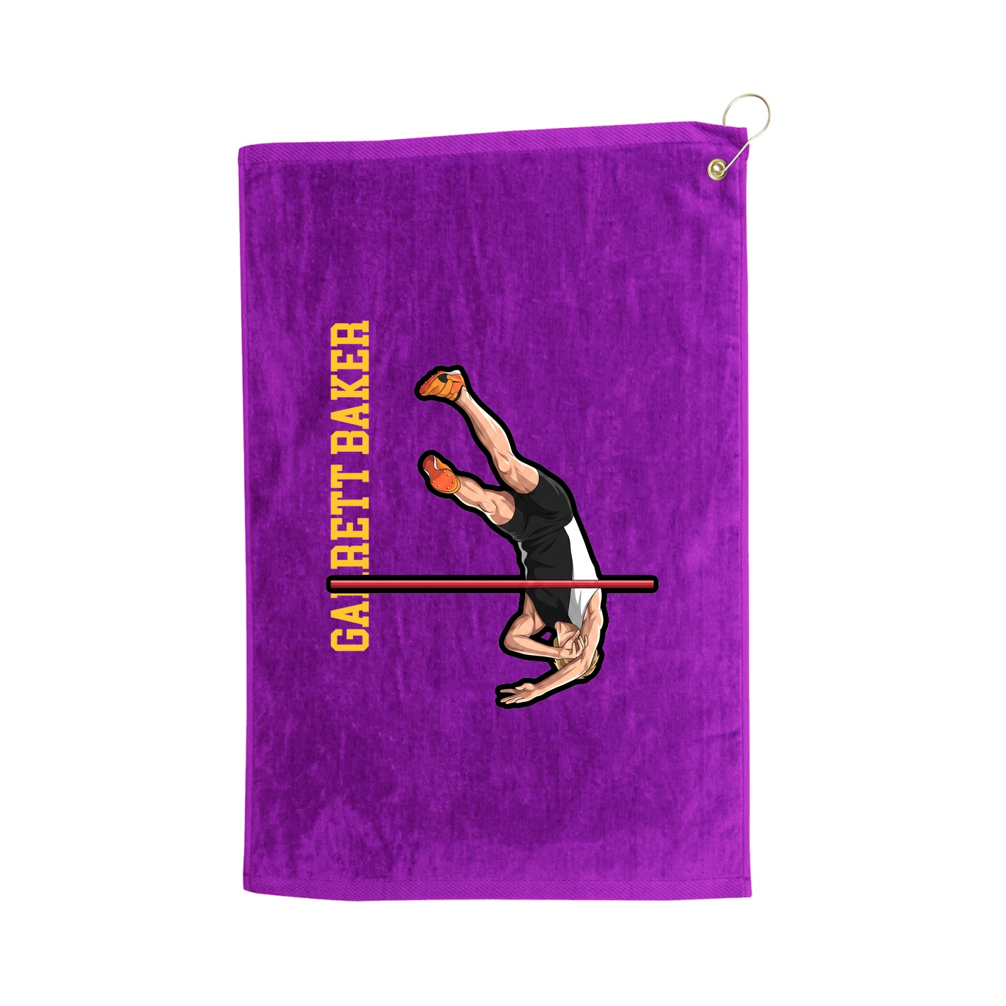 Golf Towel — Name Vertical in Purple