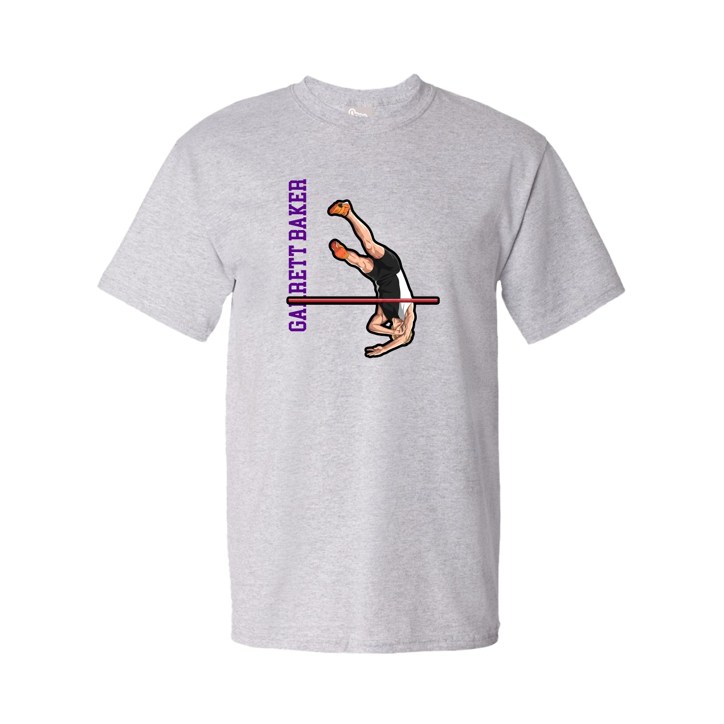 Youth Tee — Name Vertical in Grey