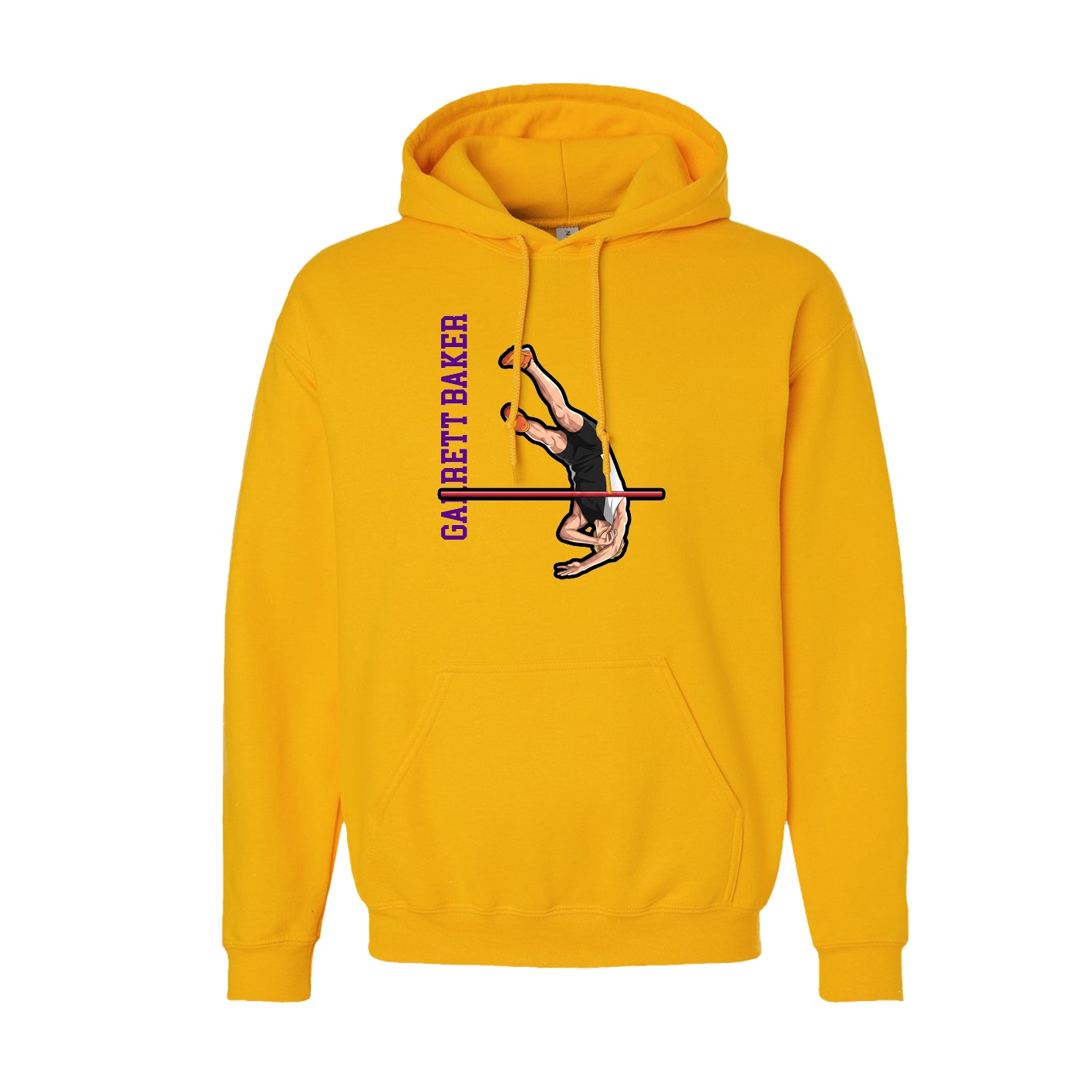 Hoodie — Name Vertical in Gold