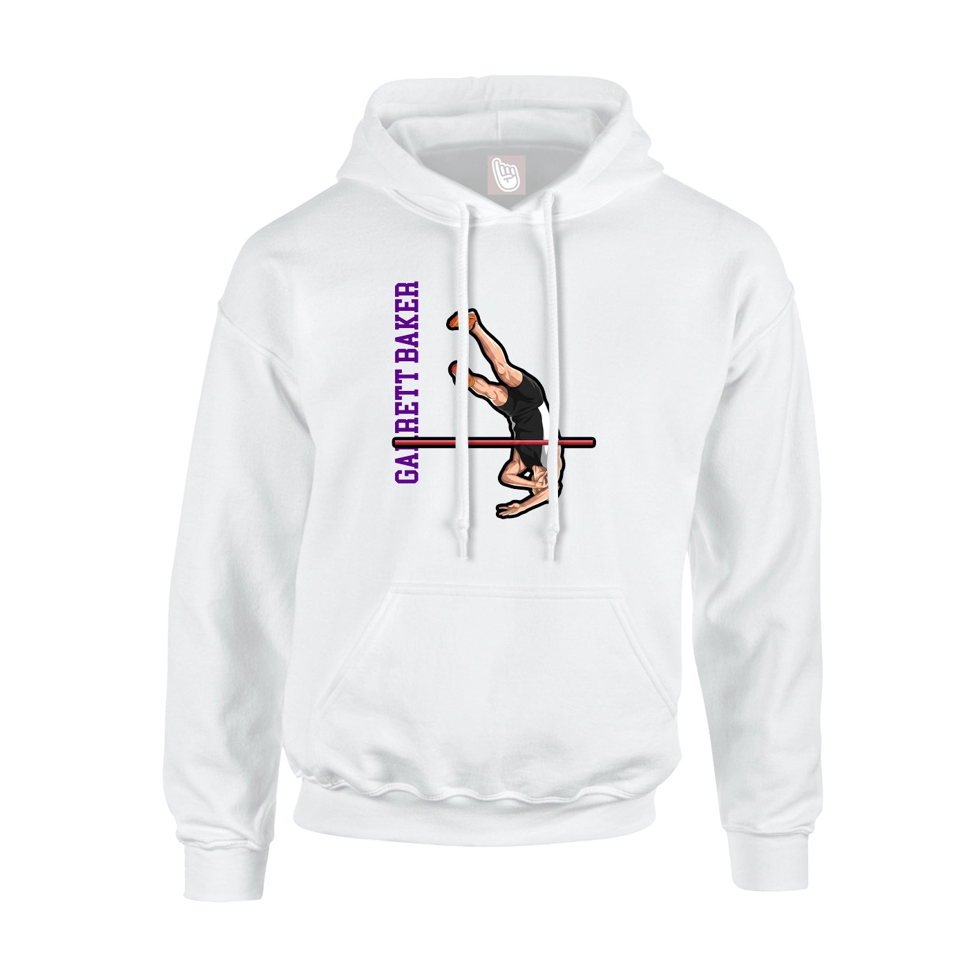 Youth Hoodie — Name Vertical in White