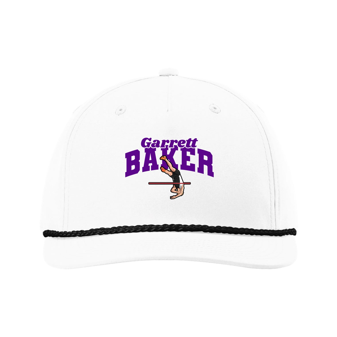 Five-Panel Classic Rope Cap — Signature Arch in White
