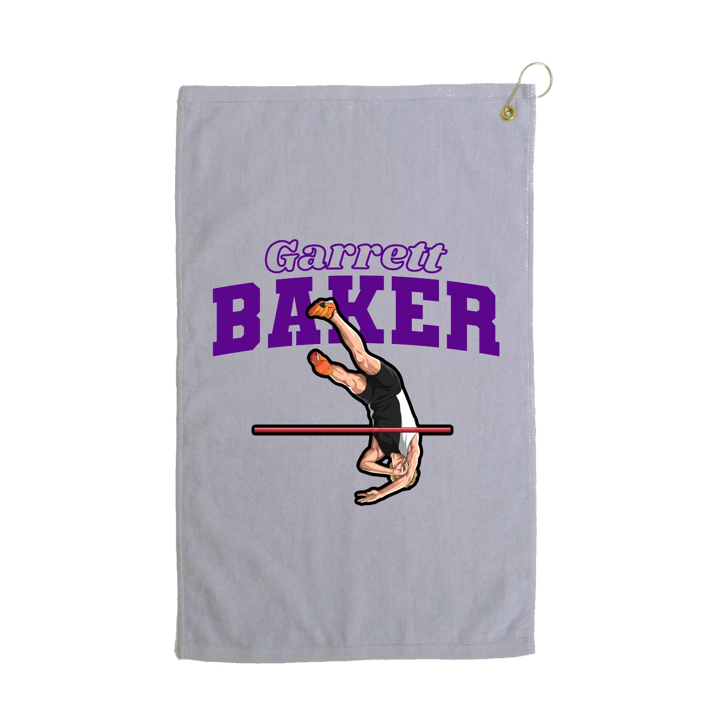 Golf Towel — Name Arch in Grey
