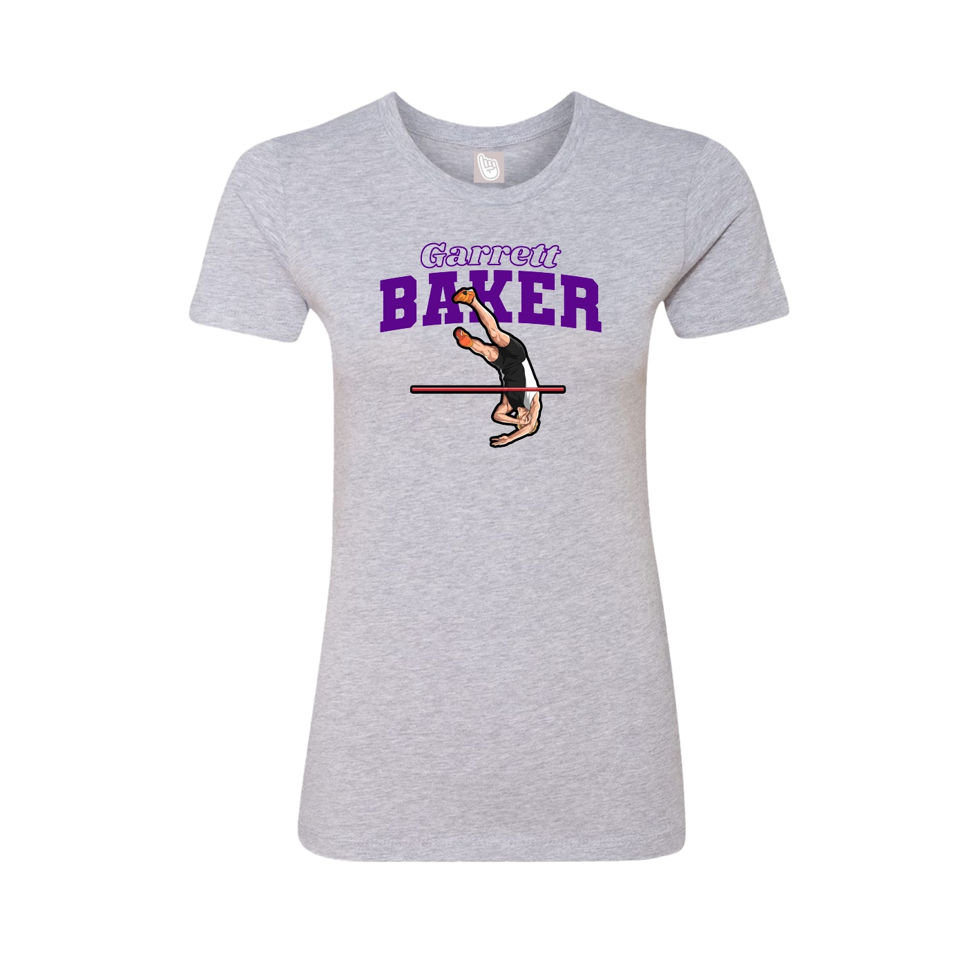 Fitted Women's Tee — Name Arch in Grey