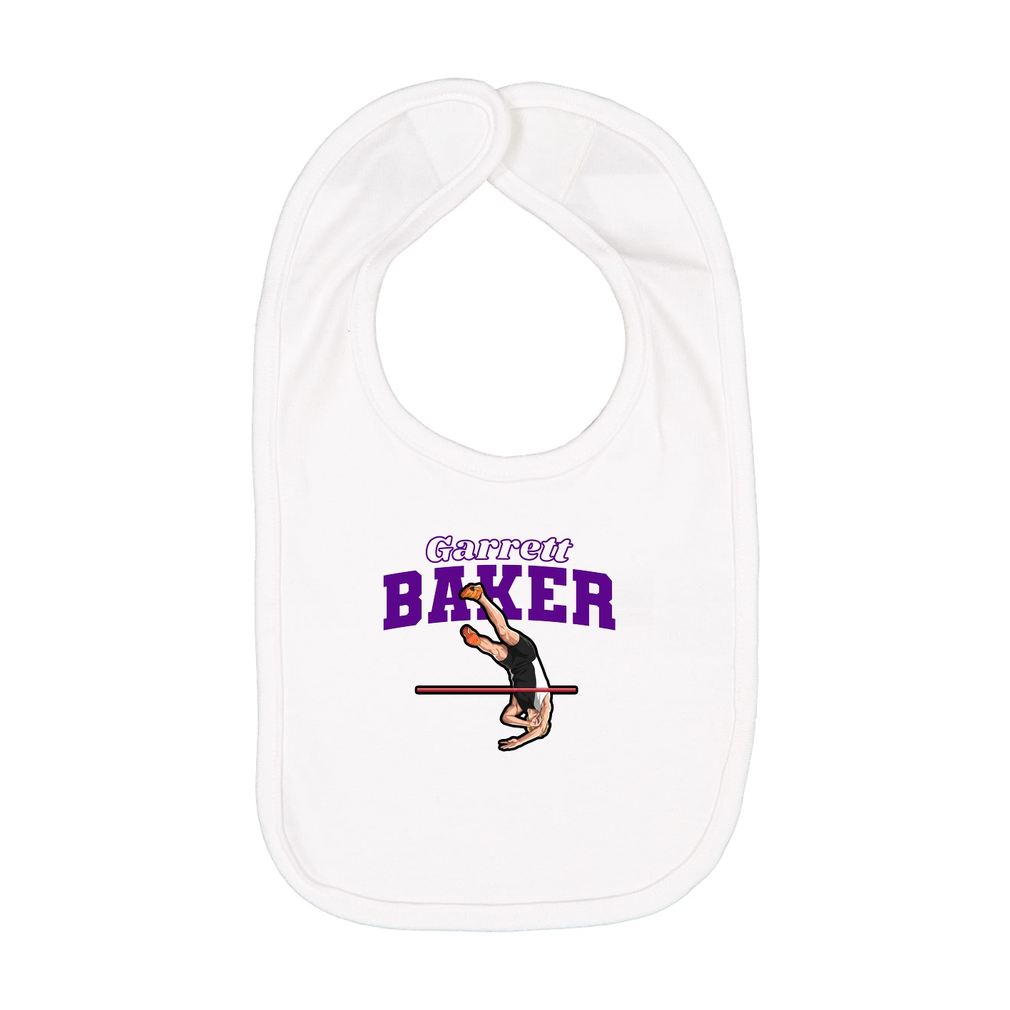 Infant Bib — Name Arch in White