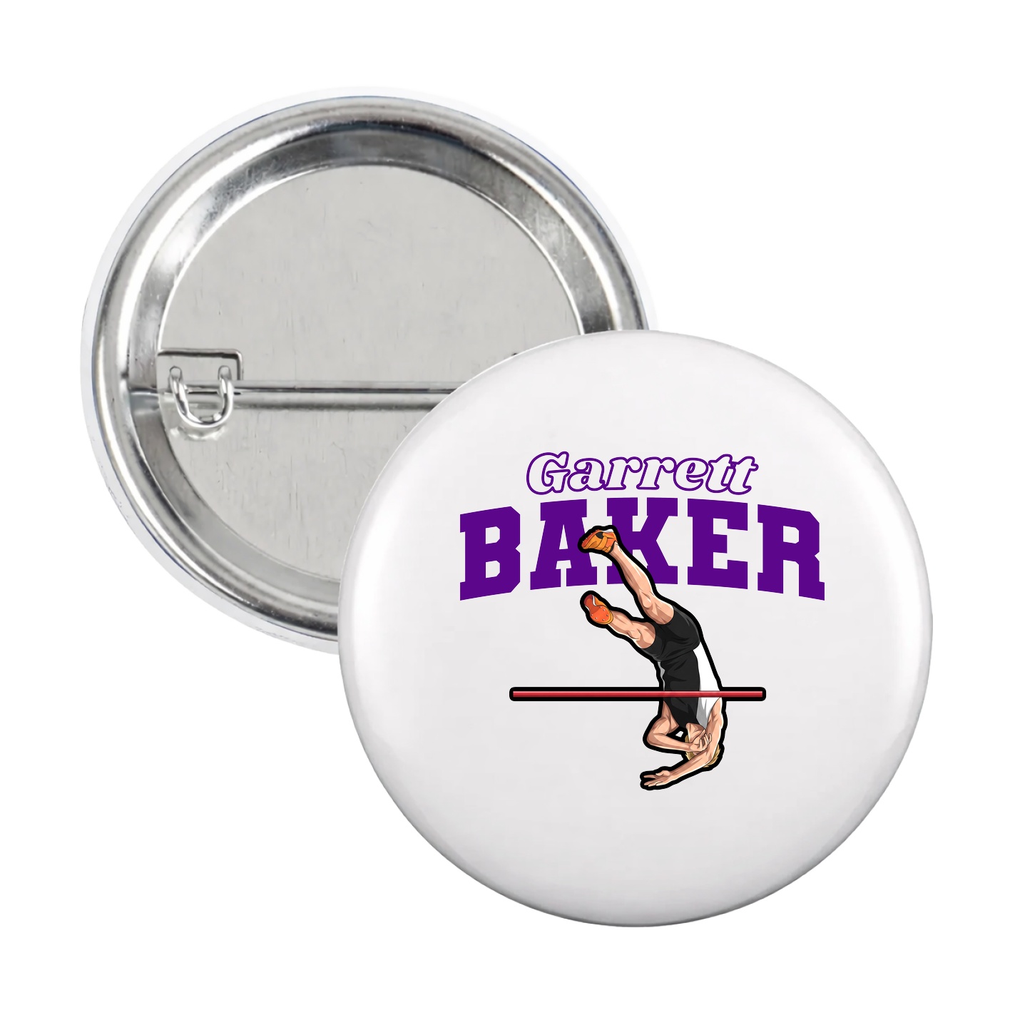 Game Day Button — Name Arch in White