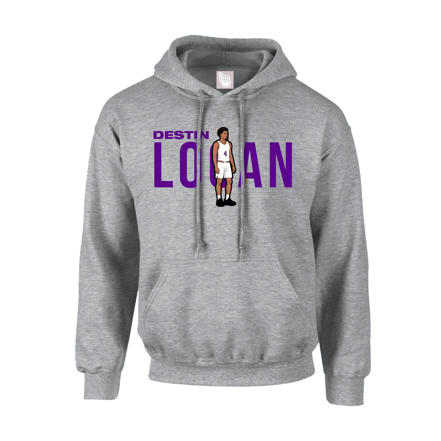 Hoodie — Player Name in Grey