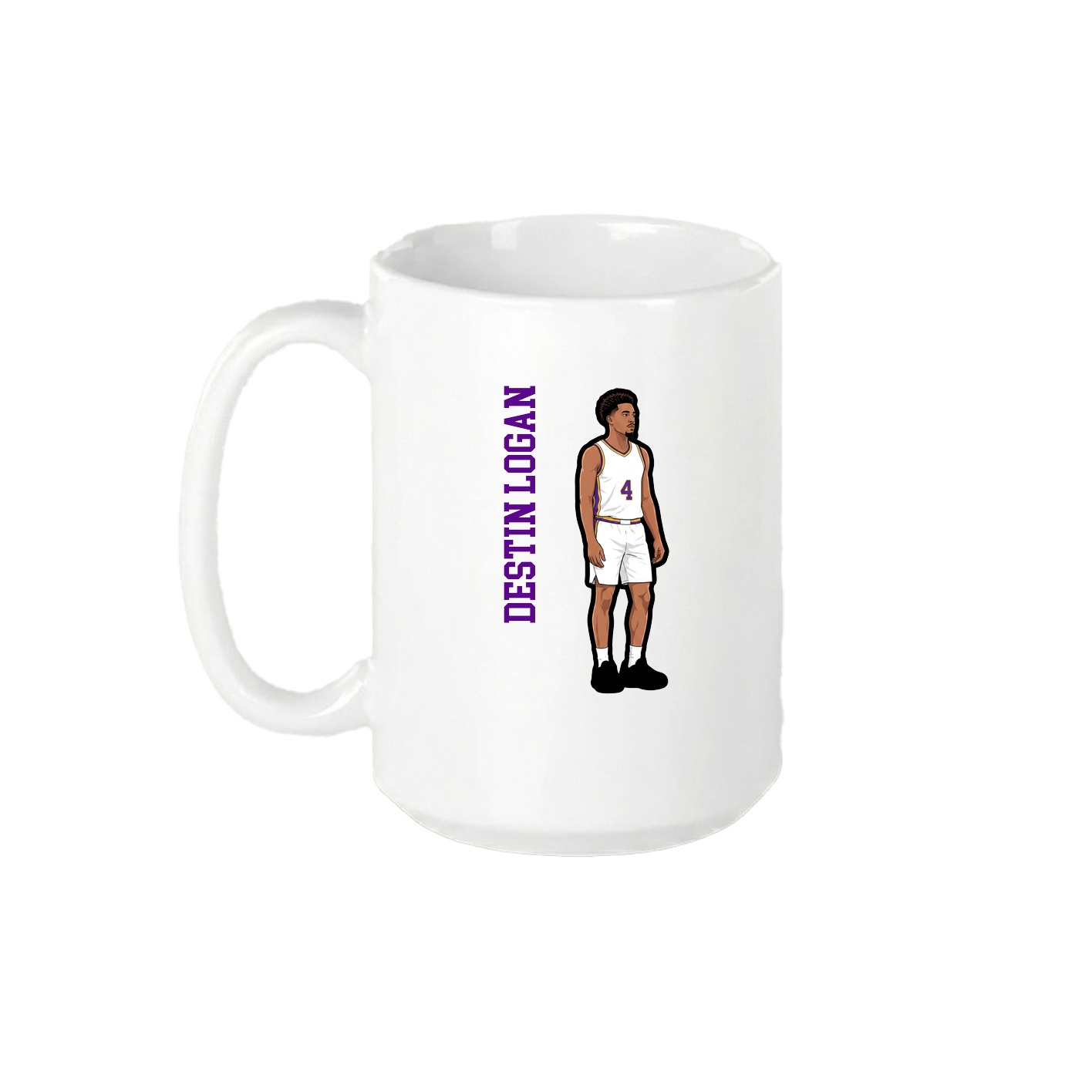 15oz Coffee Mug — Name Vertical in White