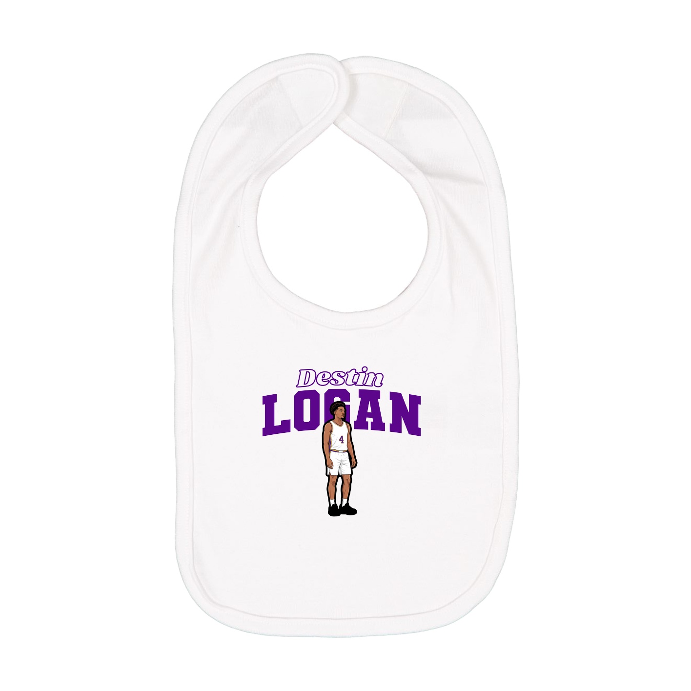 Infant Bib — Name Arch in White