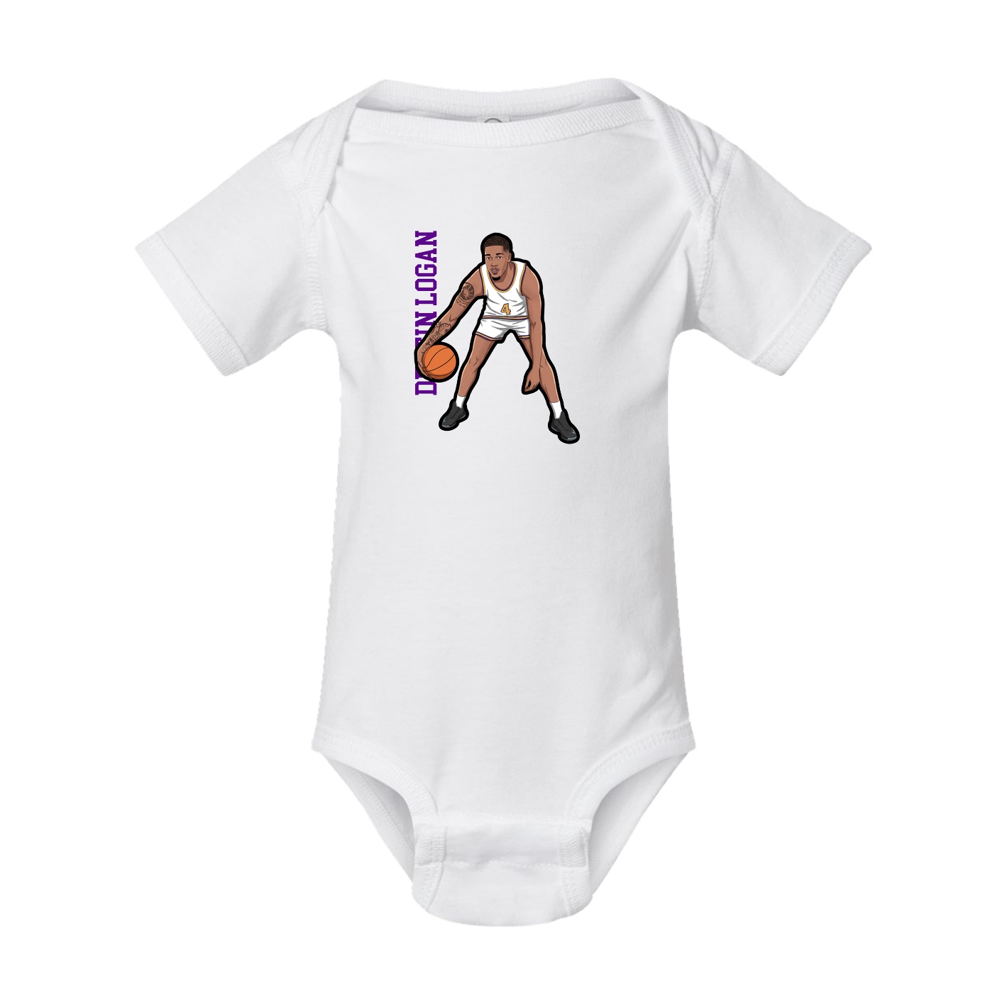 Baby Onesie — Name Vertical in White