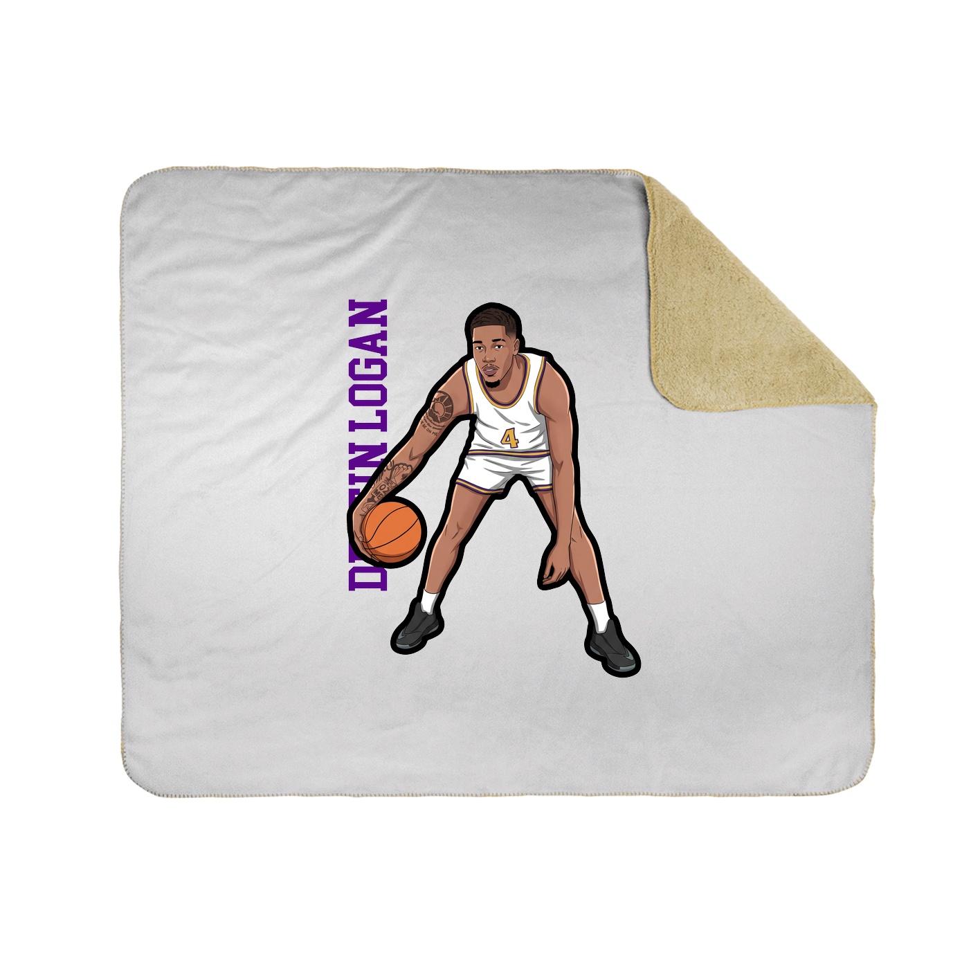 Throw Blanket — Name Vertical in White