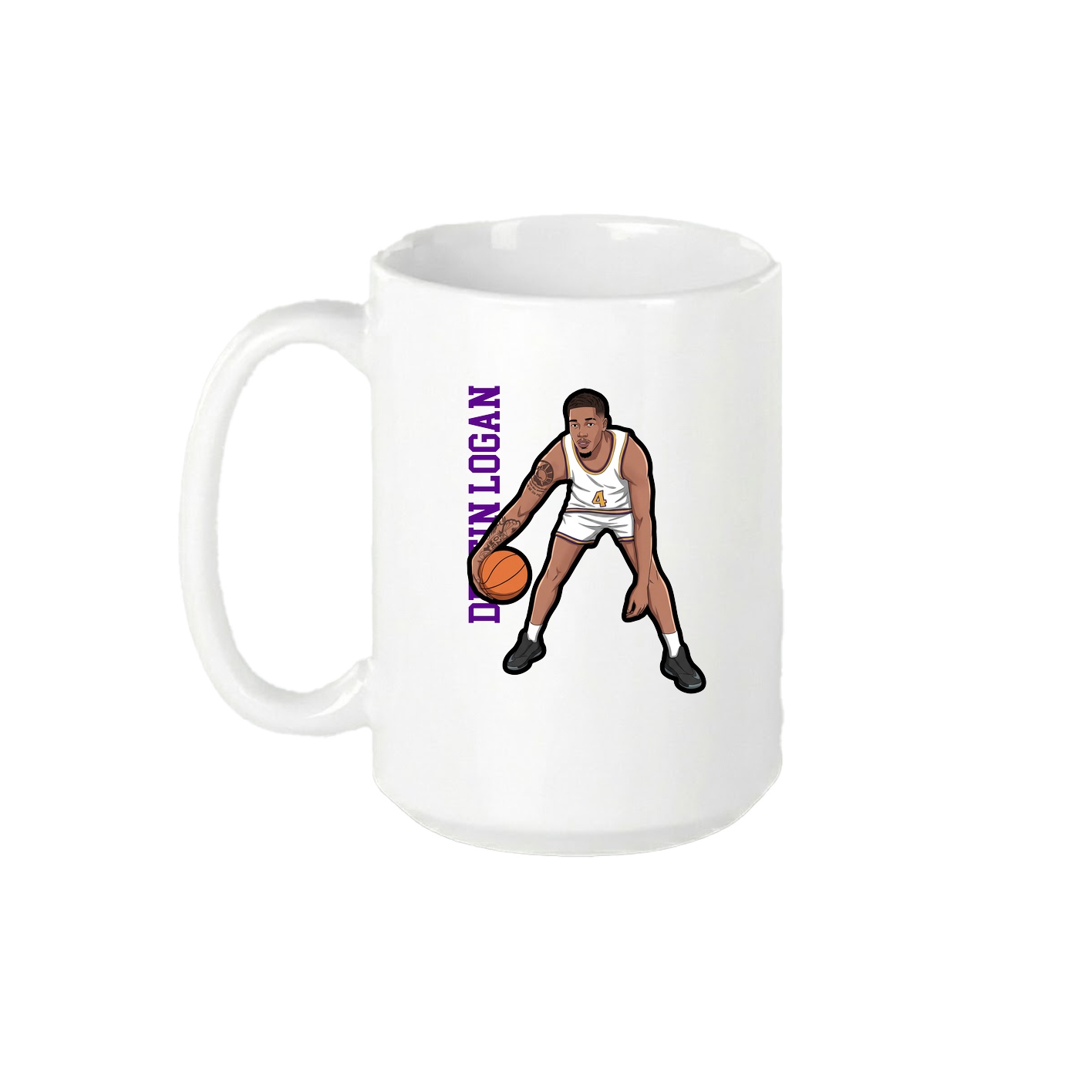15oz Coffee Mug — Name Vertical in White