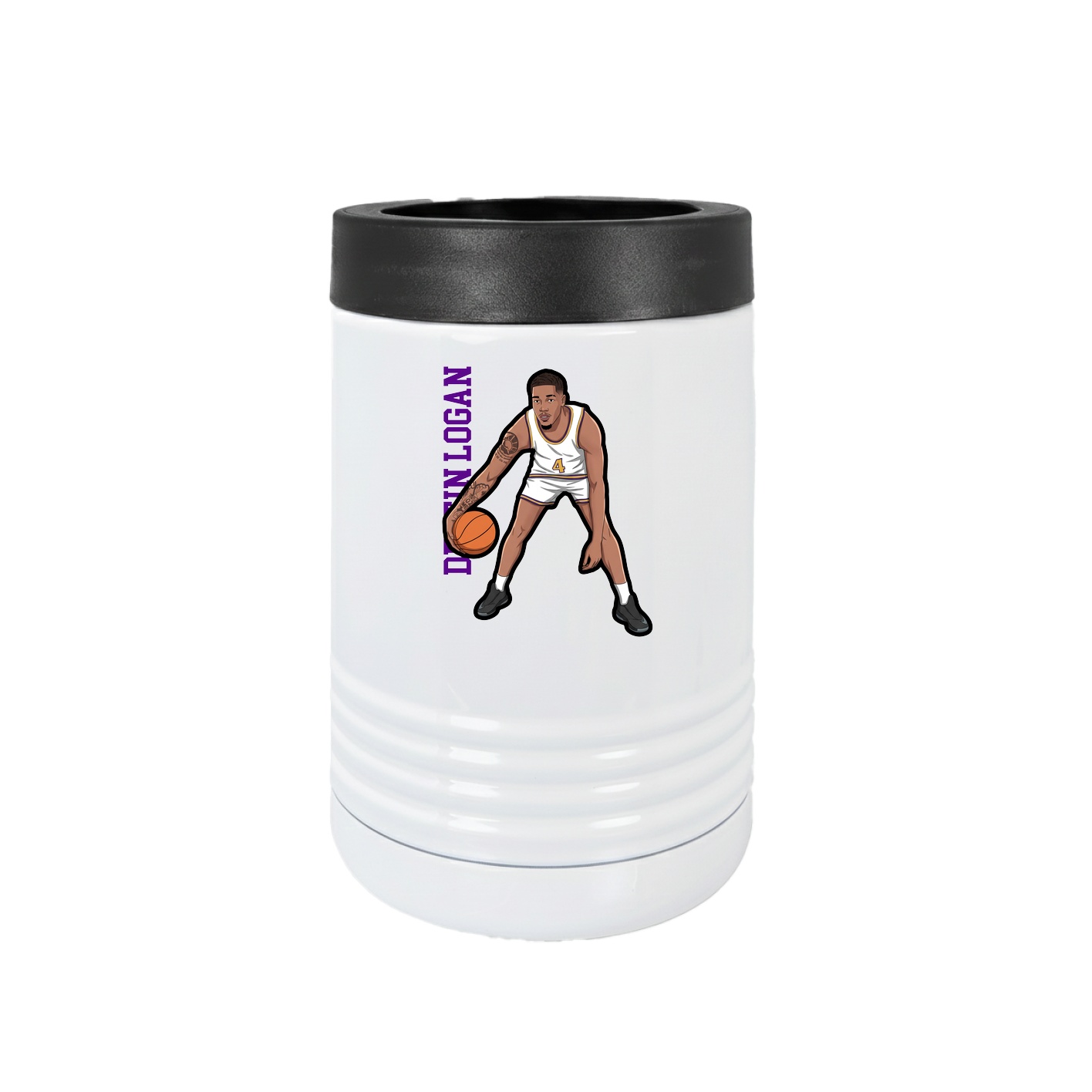 Beverage Holder — Name Vertical in White