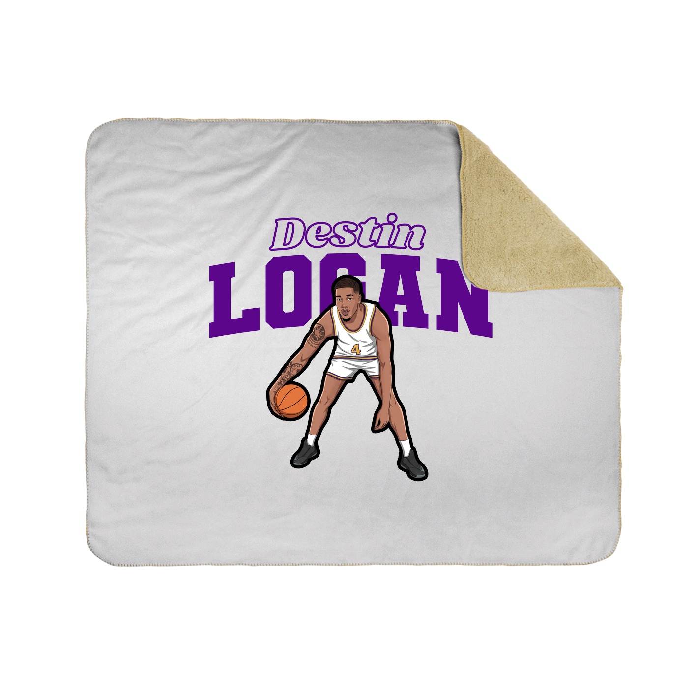 Throw Blanket — Name Arch in White