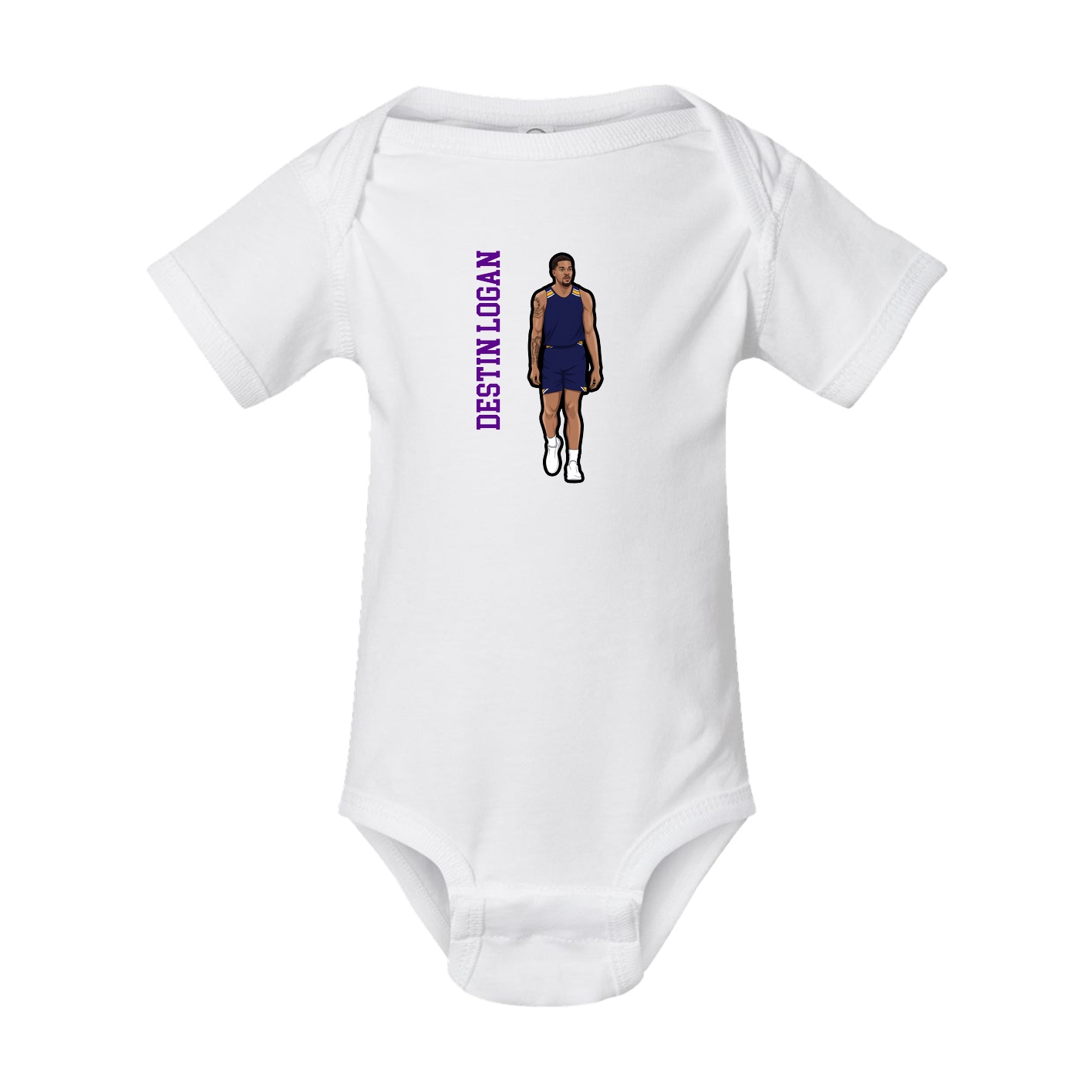 Baby Onesie — Name Vertical in White
