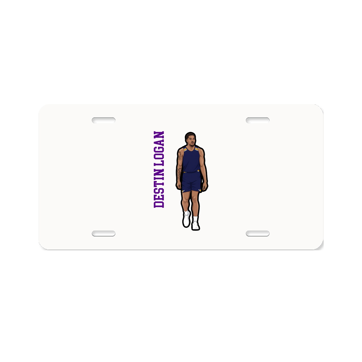 License Plate — Name Vertical in Classic
