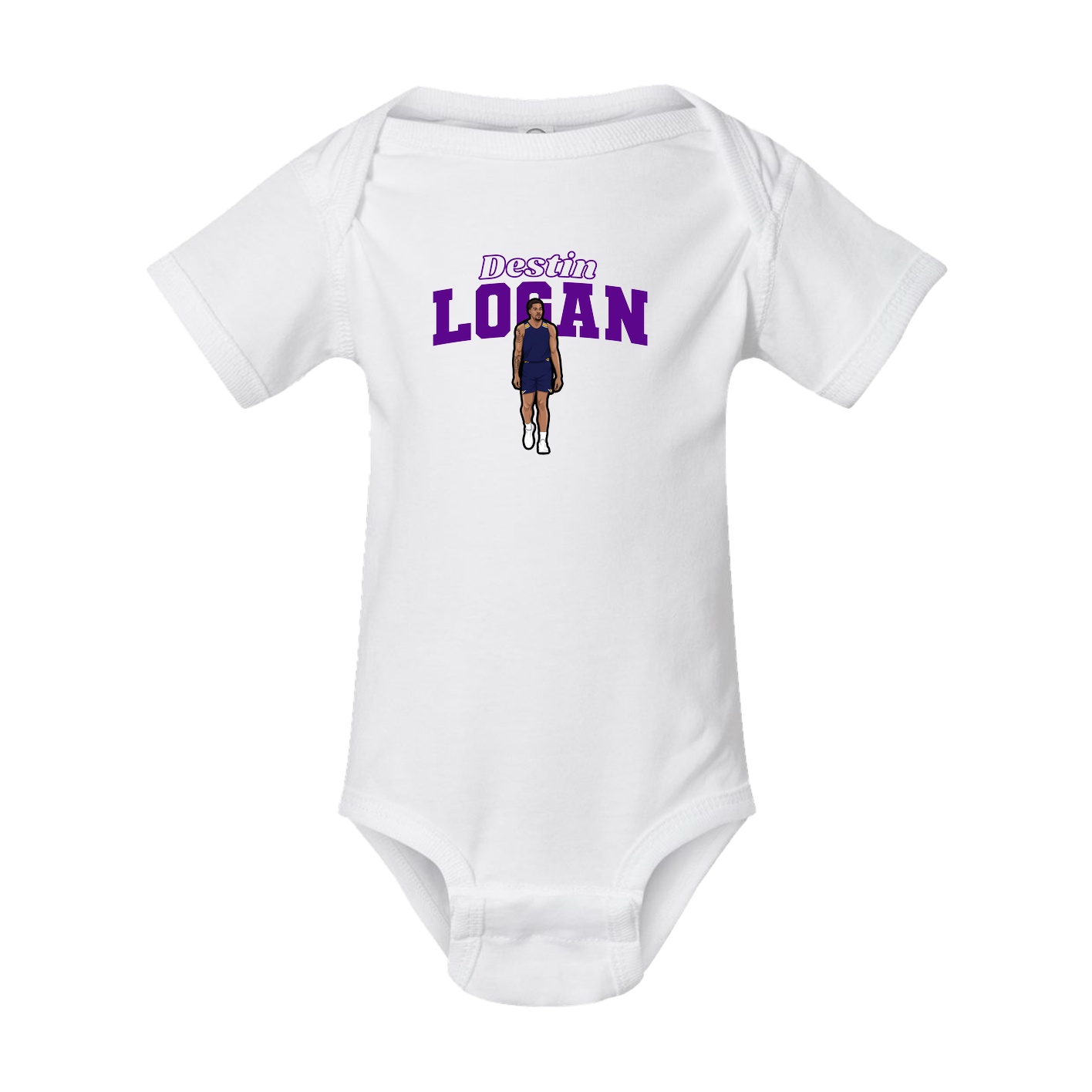 Baby Onesie — Name Arch in White