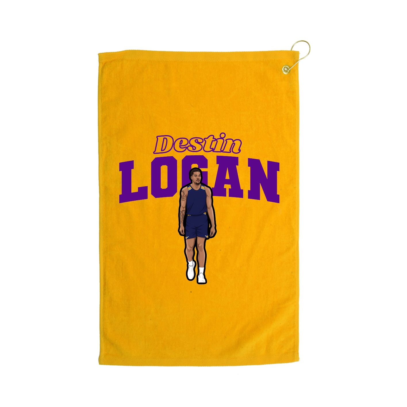 Golf Towel — Name Arch in Gold