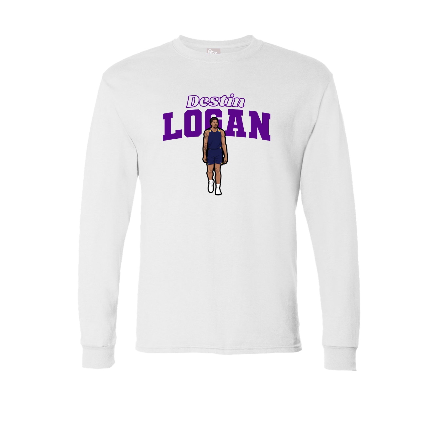 Long Sleeve Tee — Name Arch in White