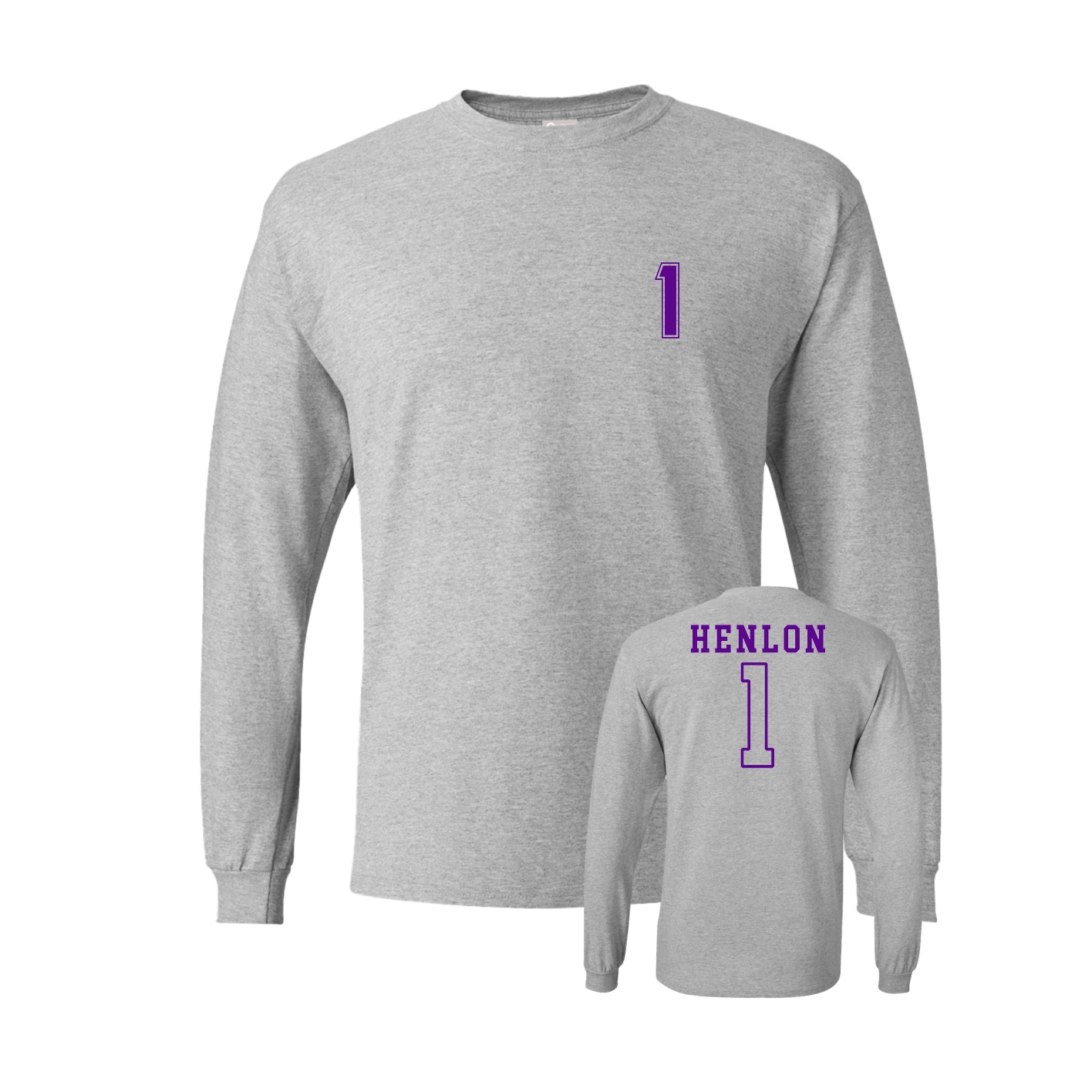 Long Sleeve Tee — Chest Back in Grey
